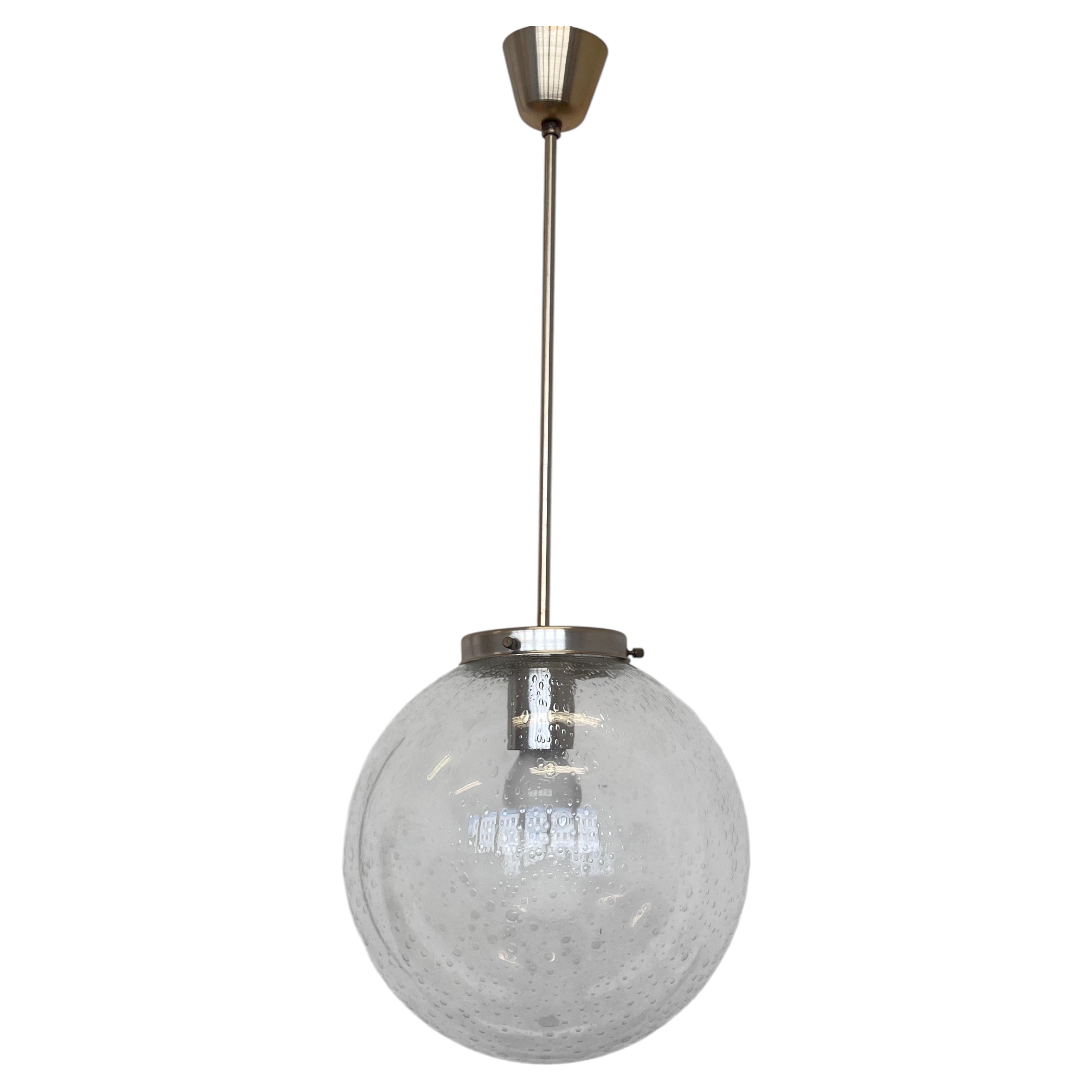 Pair of Design mid century art Glass pendants - Czechoslovakia, 1970s For Sale