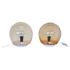 Pair of design mid century artglass Table Lamps, 1980s - Czechoslovakia