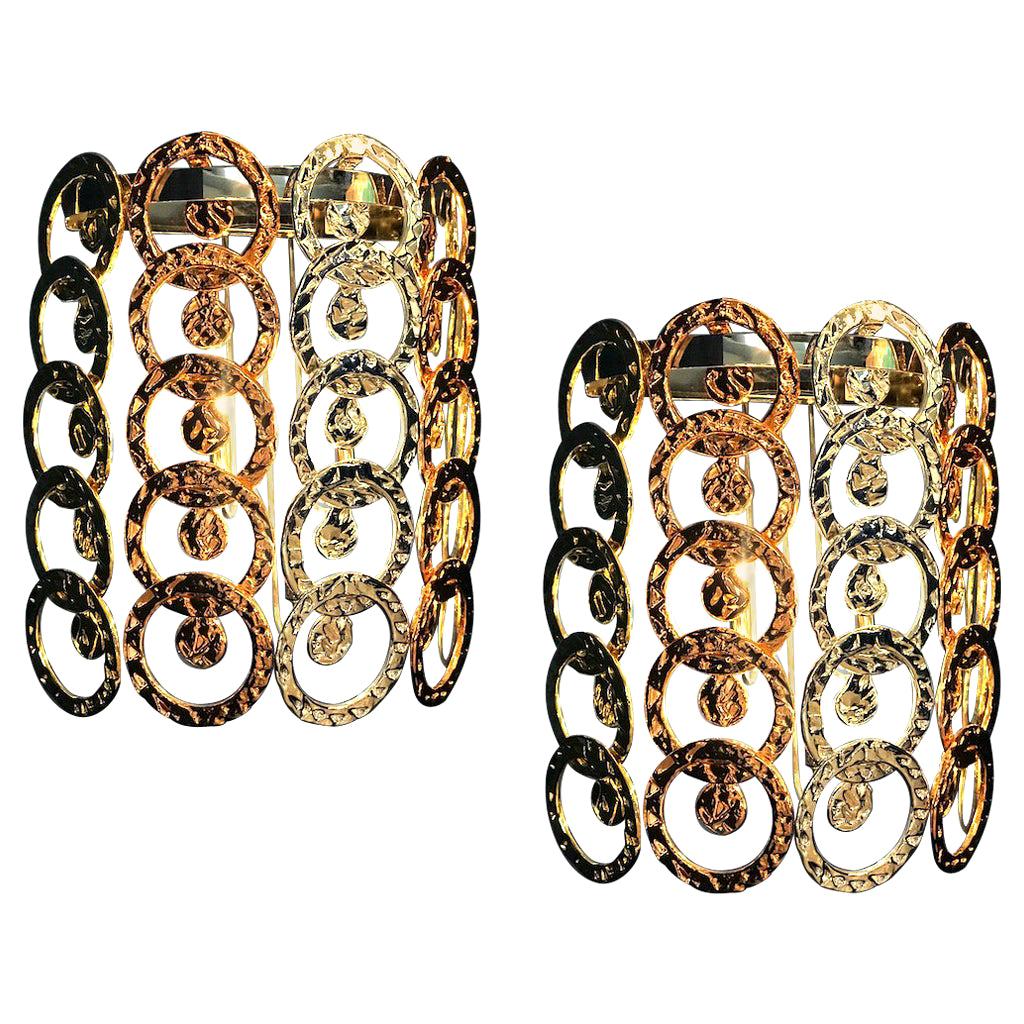 Pair of Design Murano Glass Giogali Sconces For Sale