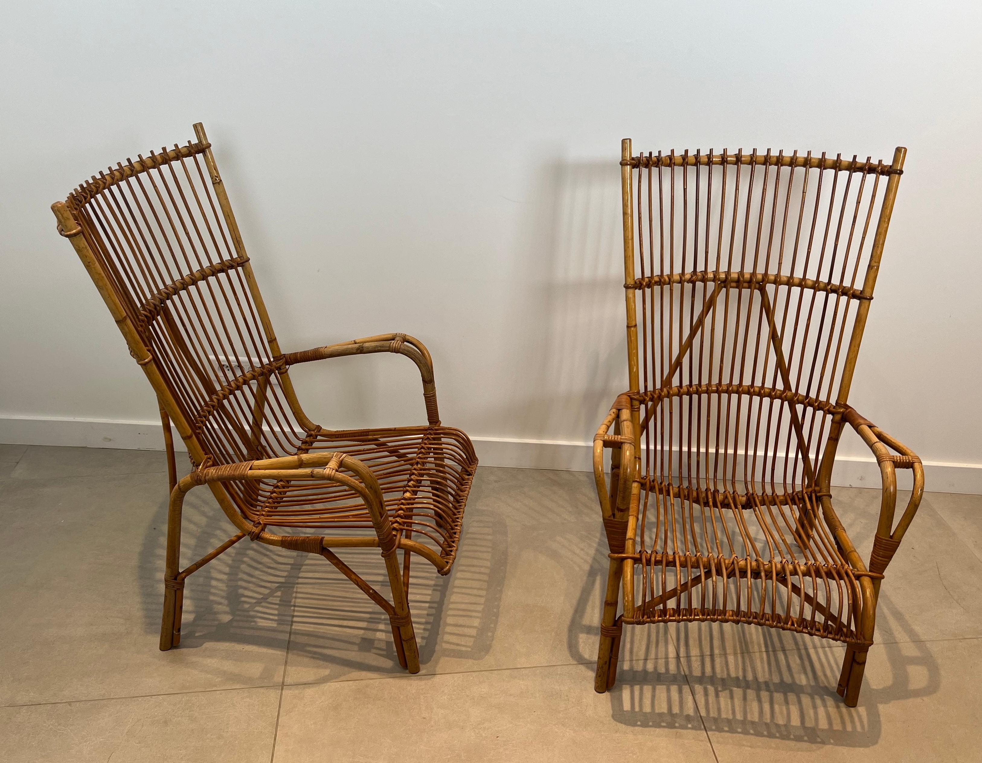 Paar Design Rattan-Sessel im Angebot 14