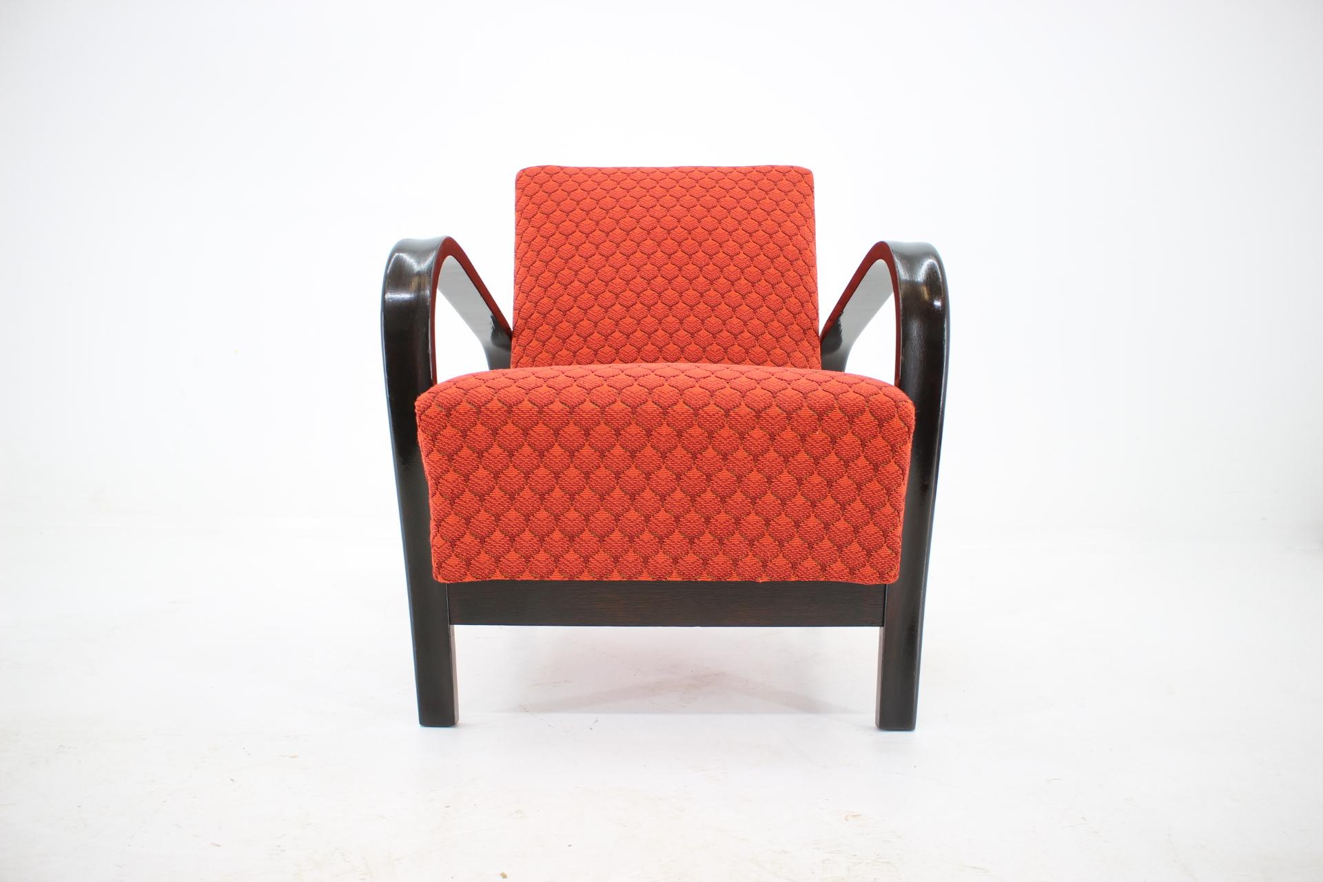 Mid-Century Modern Pair of Design Renovated Armchairs by Arch. Kropacek and Kozelka, 1950s For Sale