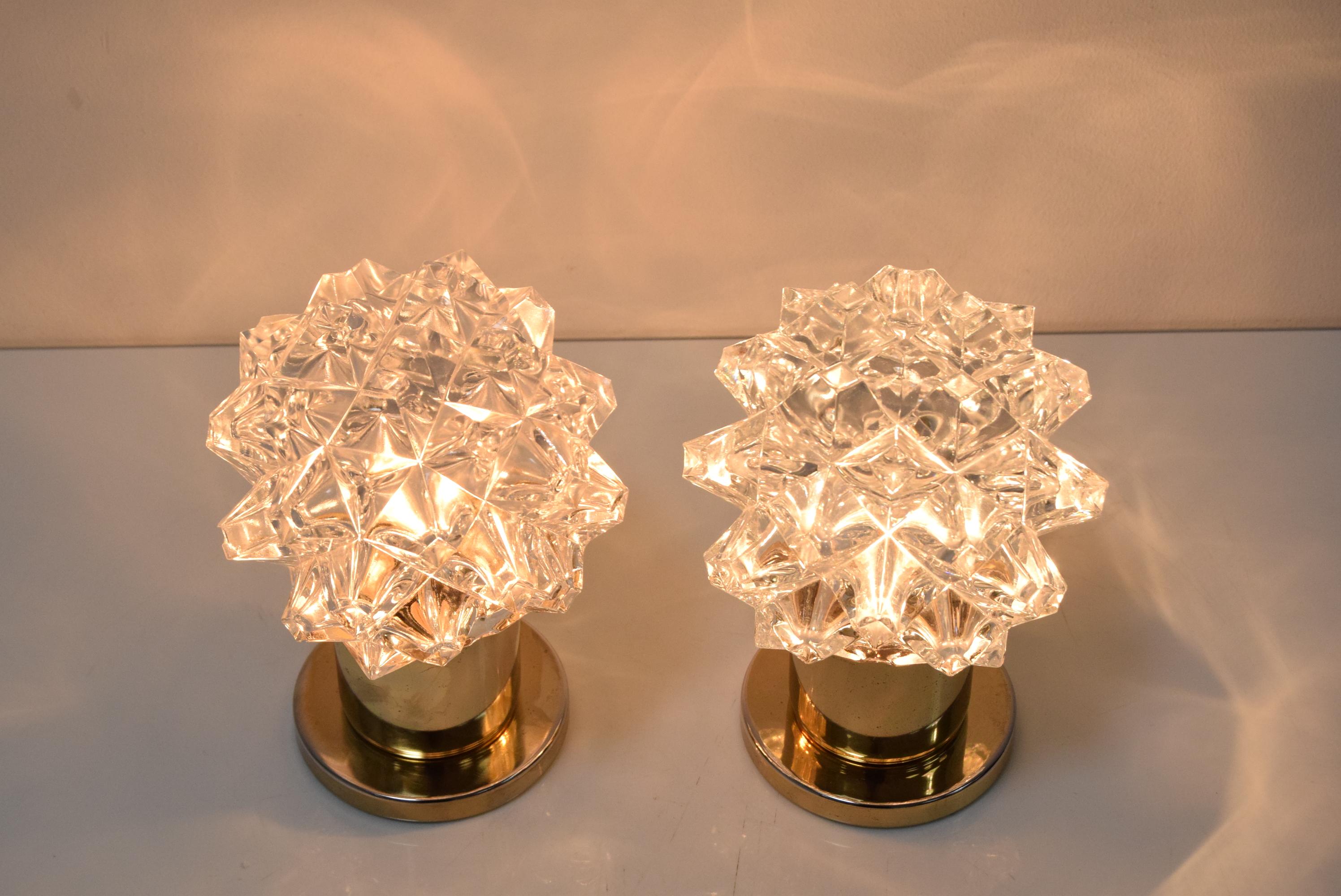 Pareja de lámparas de sobremesa o de pared de diseño de Preciosa, Kamenicky Senov, años 60. en venta 4