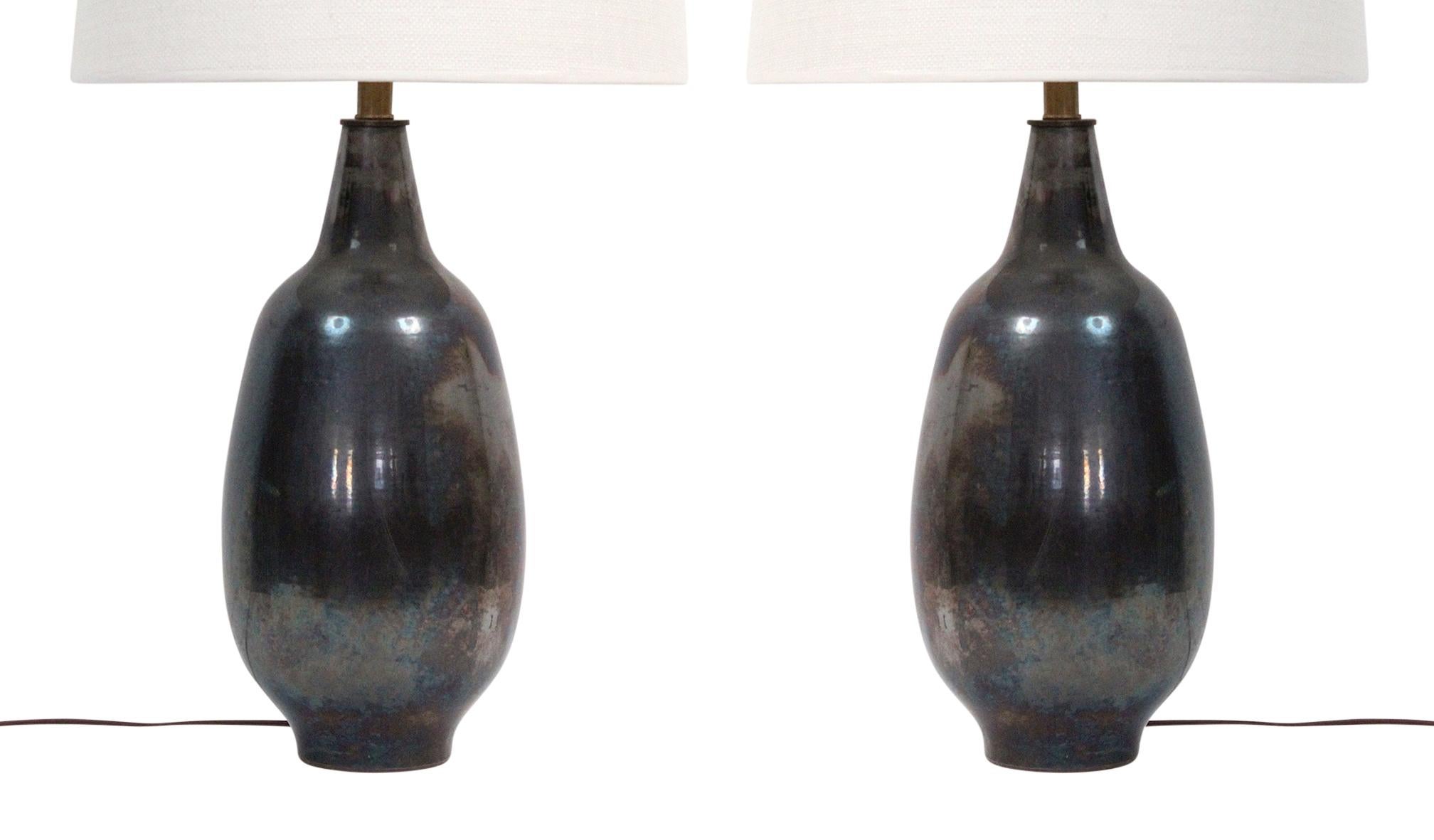 American Pair of Design Technics Ceramic Lamps