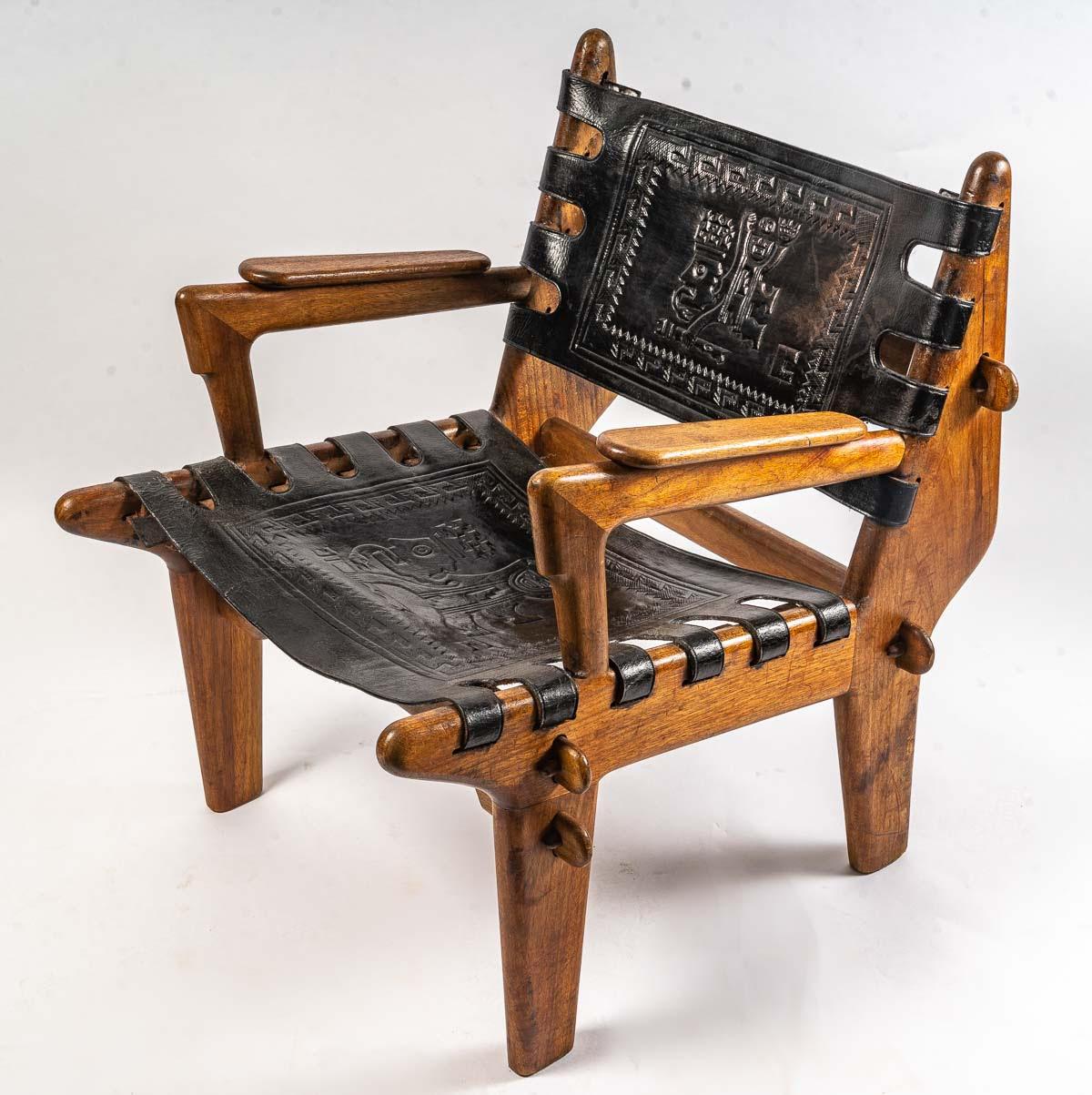 Mid-20th Century Pair of Designer Armchairs by Angel Pazmino