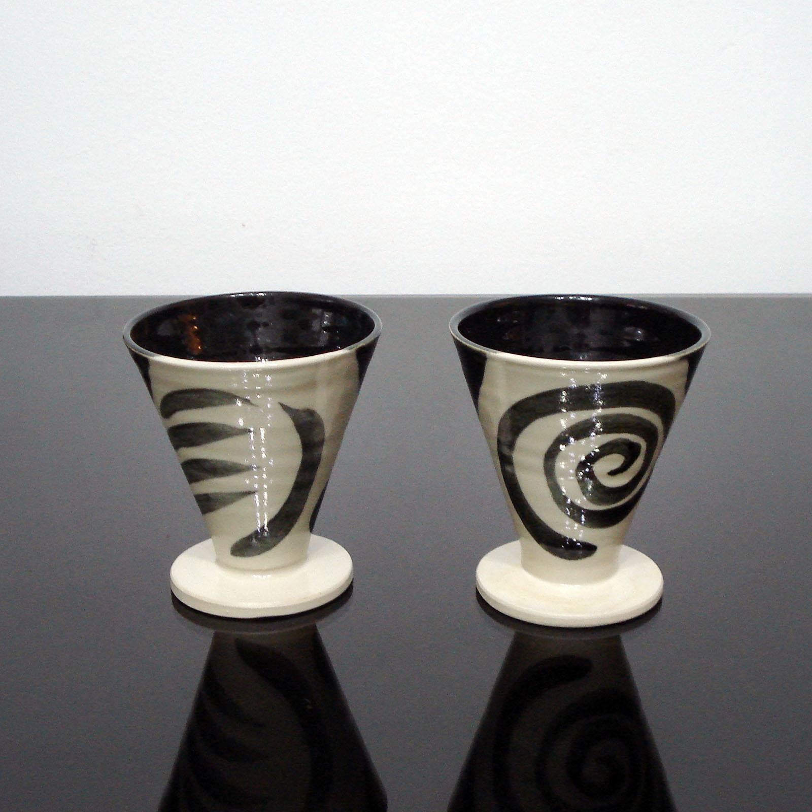 Swedish Pair of Designer Ceramic Mugs, Sweden, 1990s