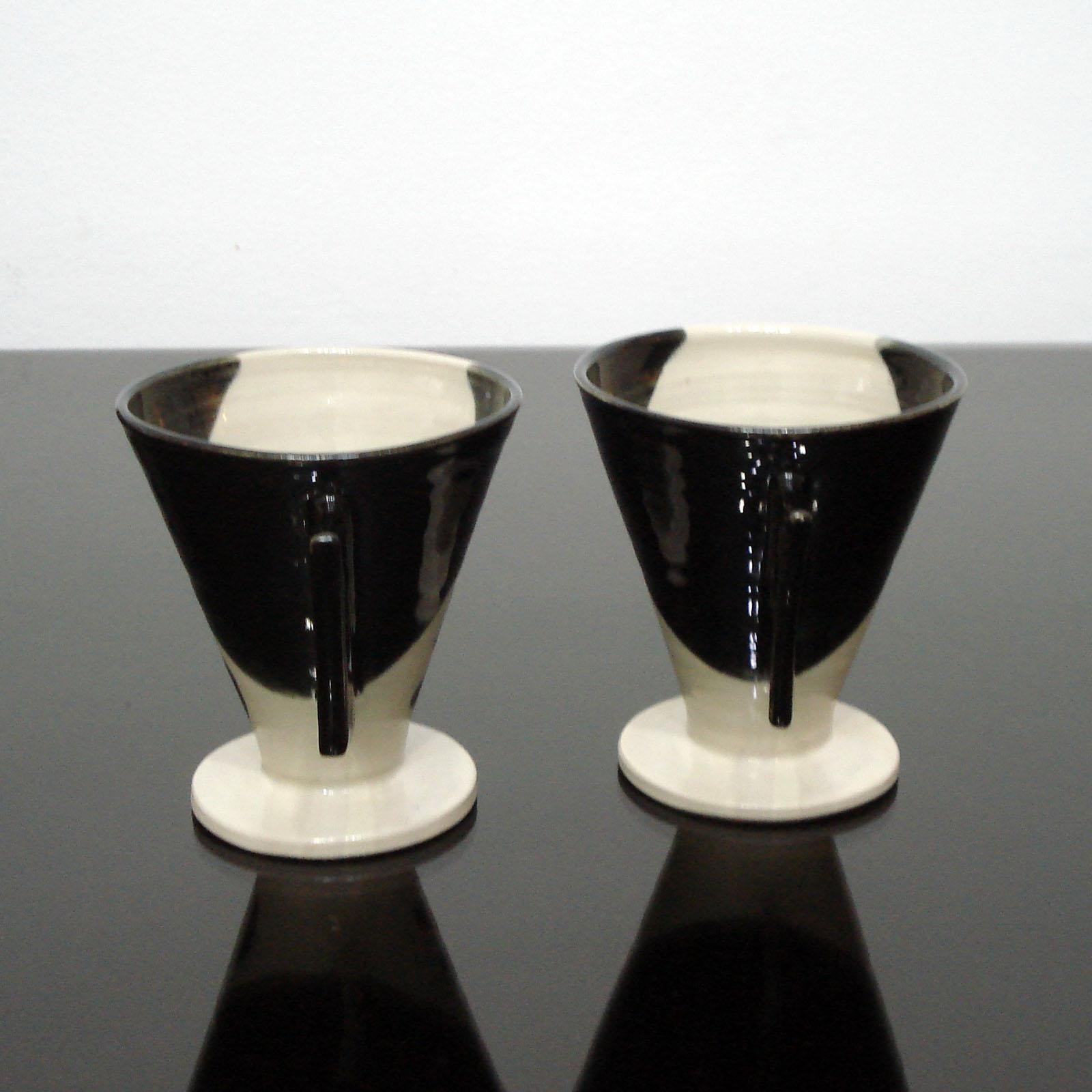 Pair of Designer Ceramic Mugs, Sweden, 1990s In Excellent Condition In Bochum, NRW
