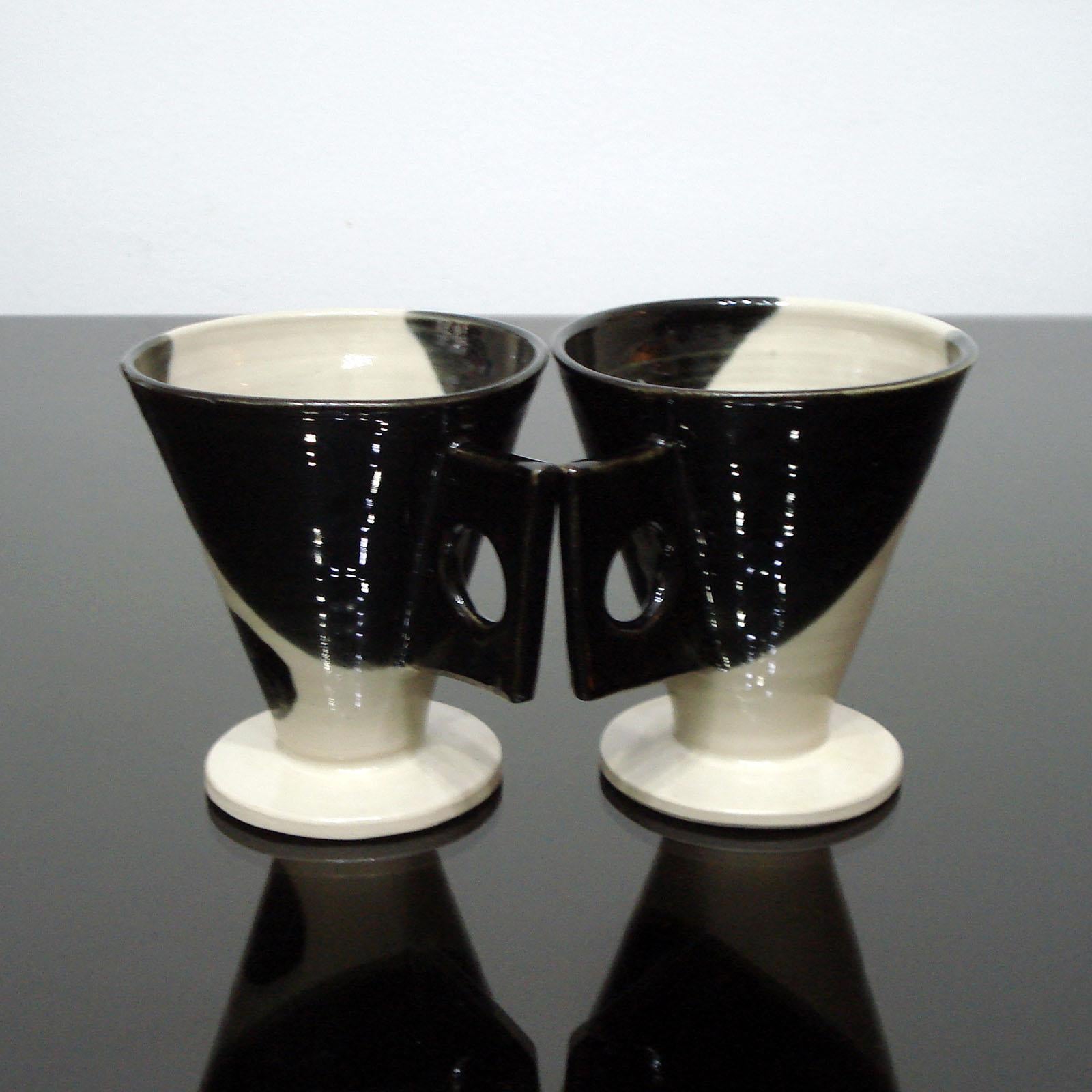 Late 20th Century Pair of Designer Ceramic Mugs, Sweden, 1990s