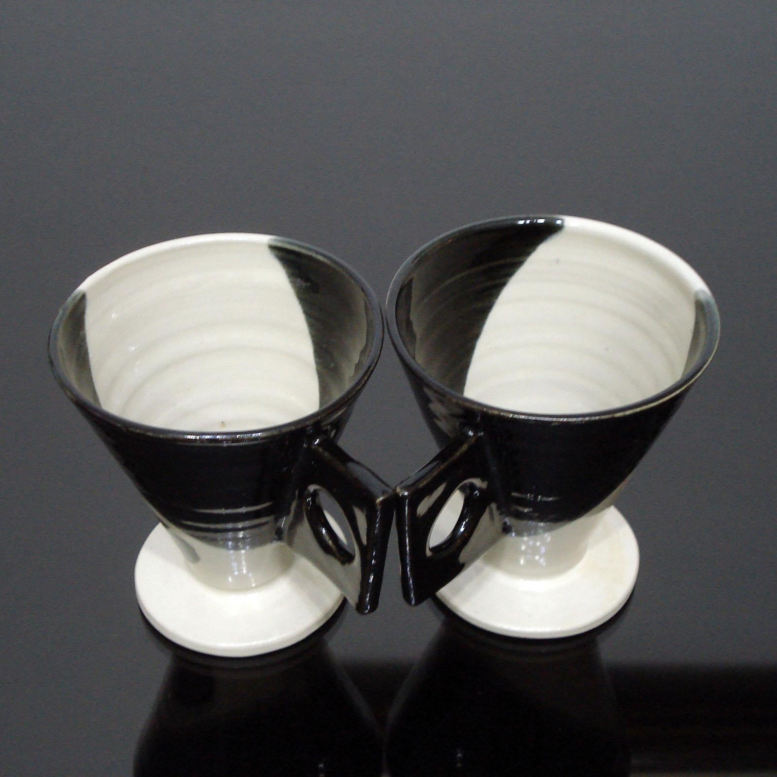 Pottery Pair of Designer Ceramic Mugs, Sweden, 1990s