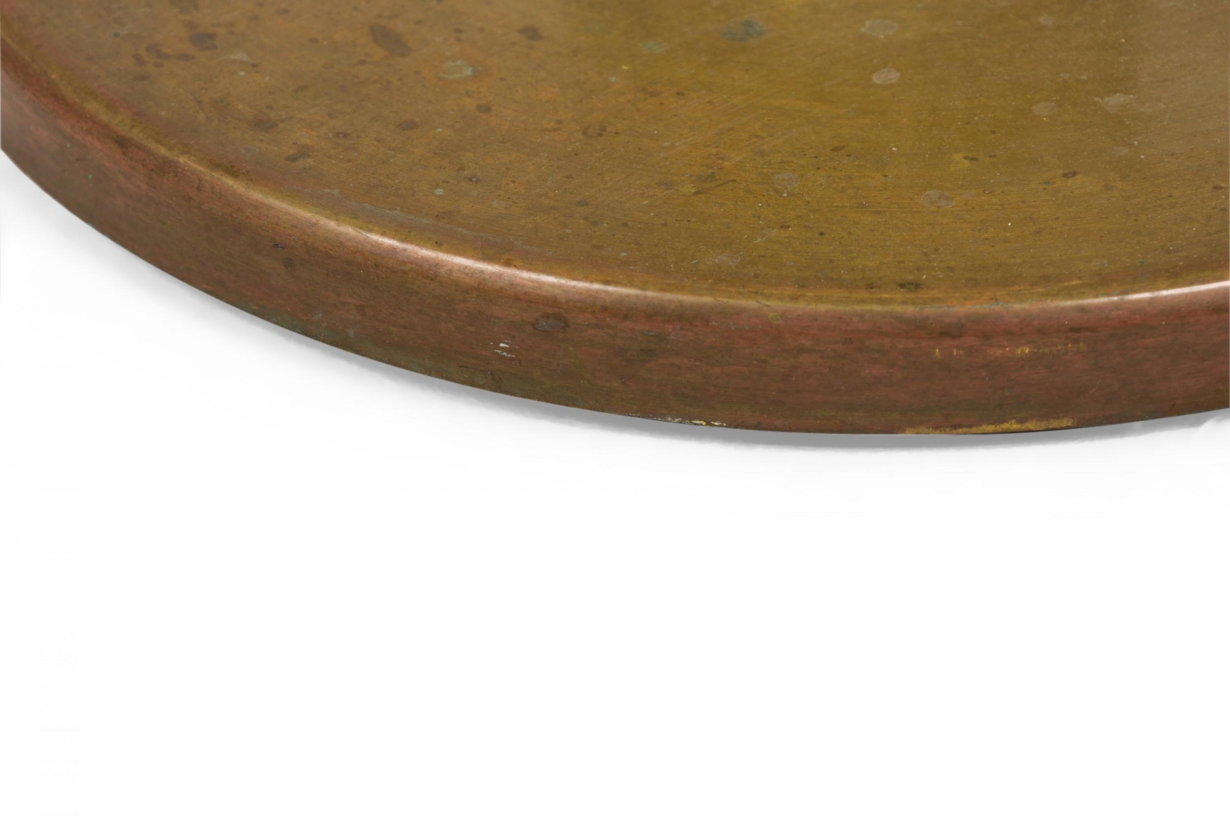 Brass Pair of Designs for Leisure Swivel Bar Stools in Geometric Chenille Upholstery