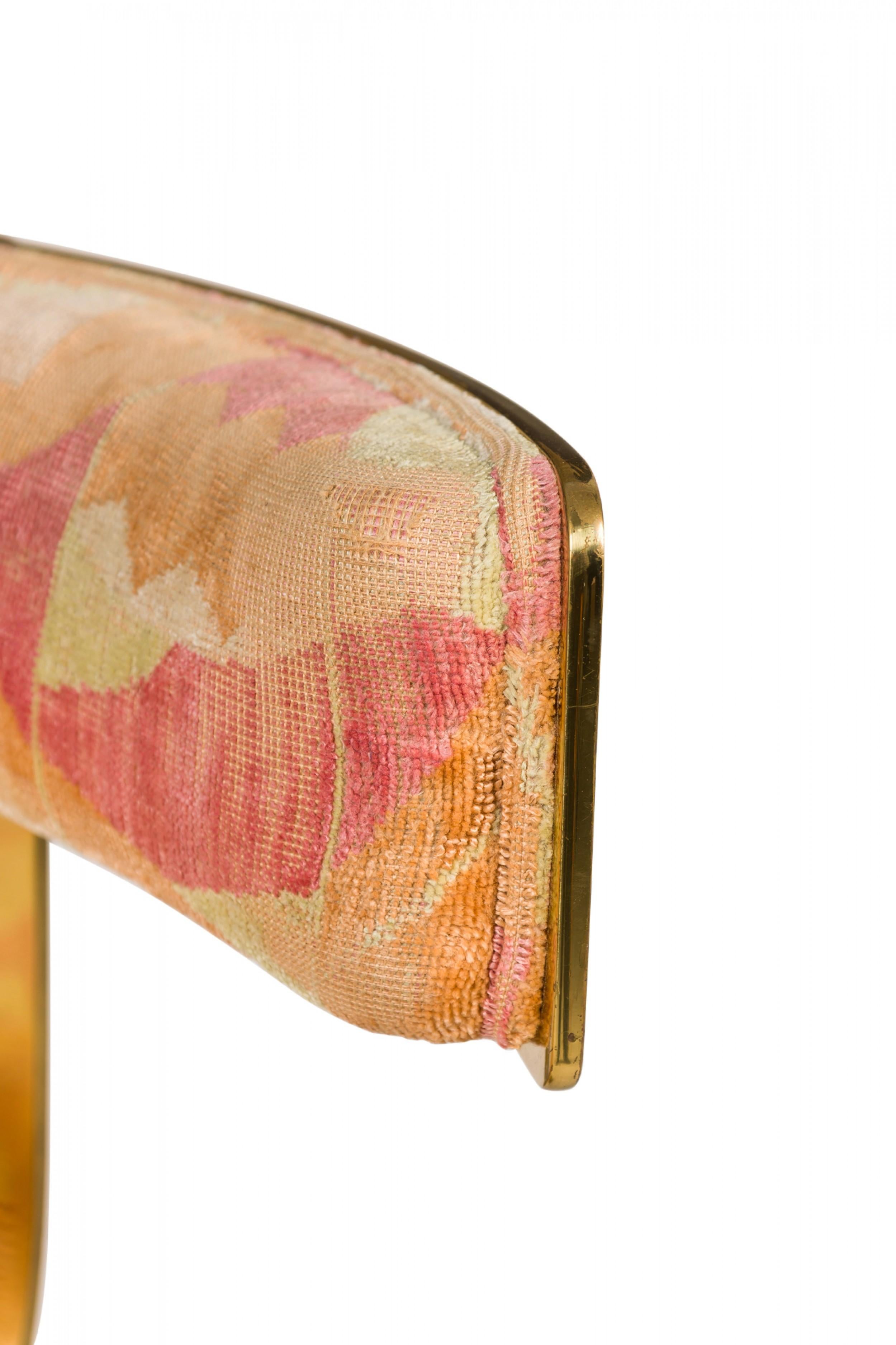 Pair of Designs for Leisure Swivel Bar Stools in Geometric Chenille Upholstery 3