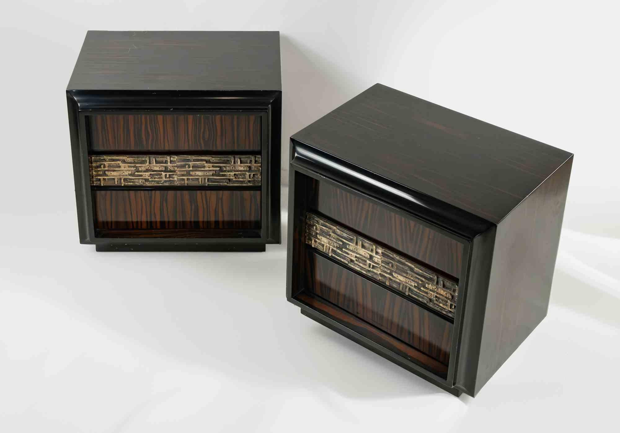 Late 20th Century Pair of Desirée Bedside Tables by  Luciano Frigerio for Frigerio di Desio, 1970s For Sale