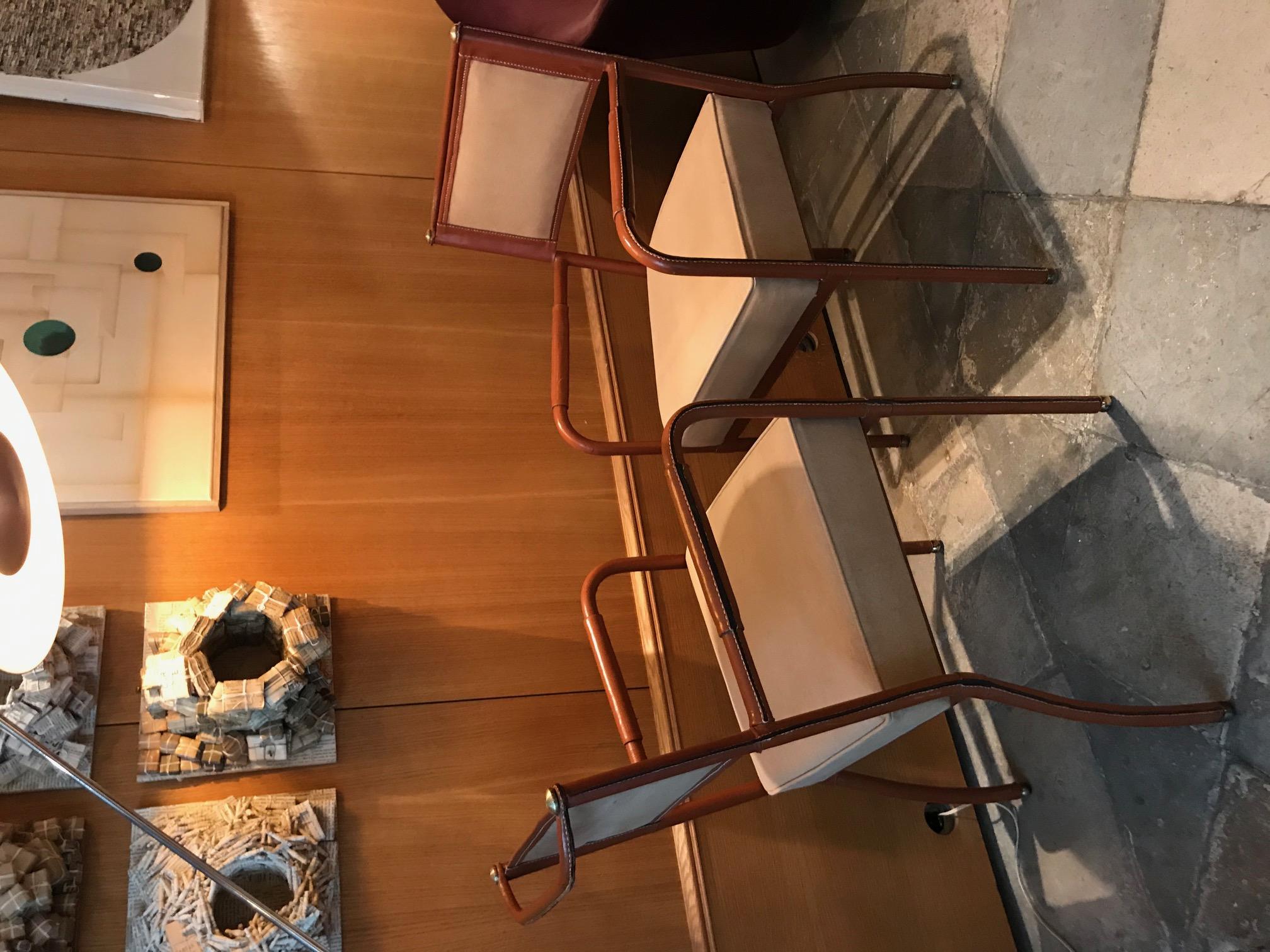 Pair of Desk Armchairs by Jacques Adnet 1