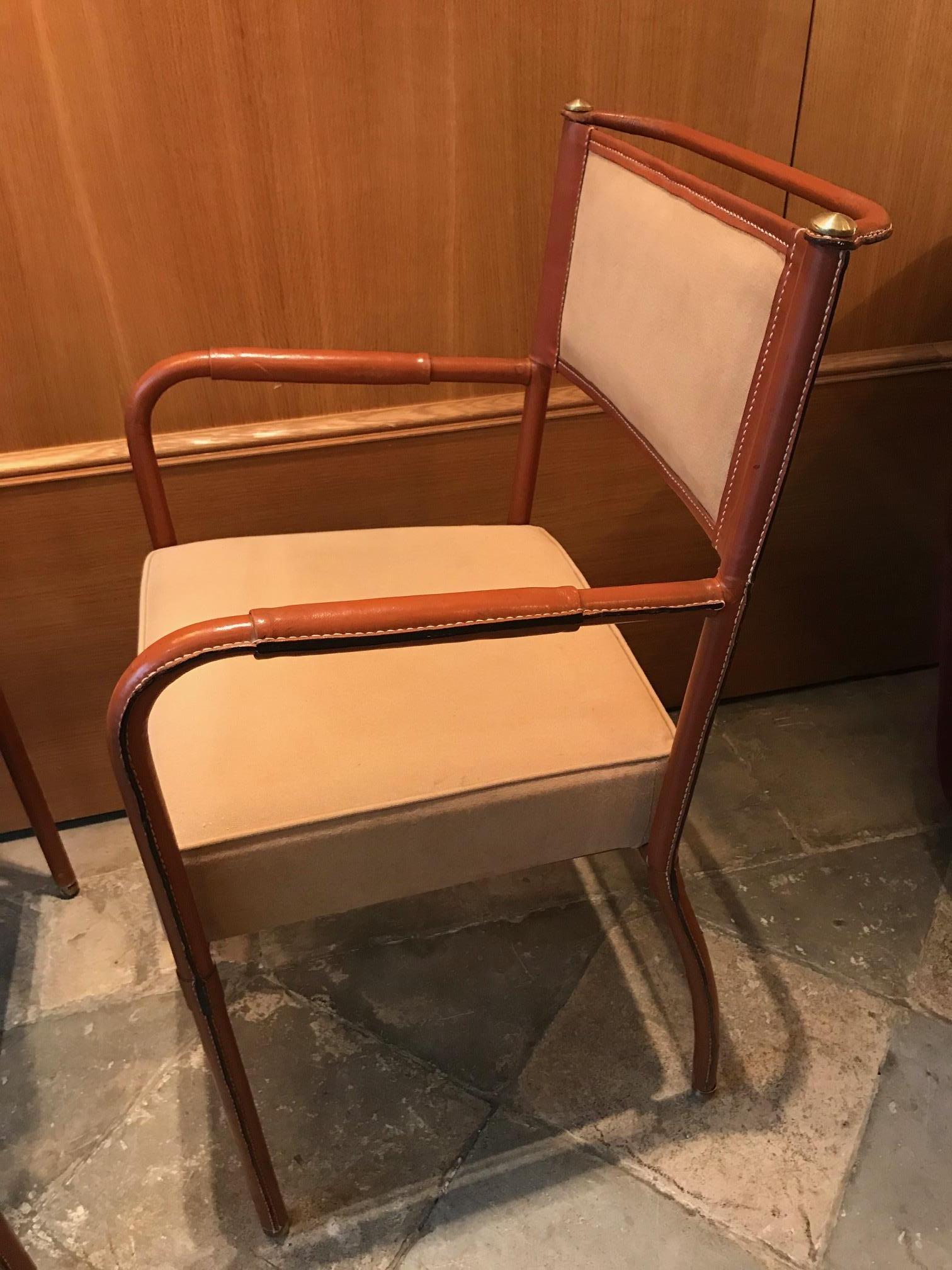 Pair of Desk Armchairs by Jacques Adnet In Good Condition In Paris, FR