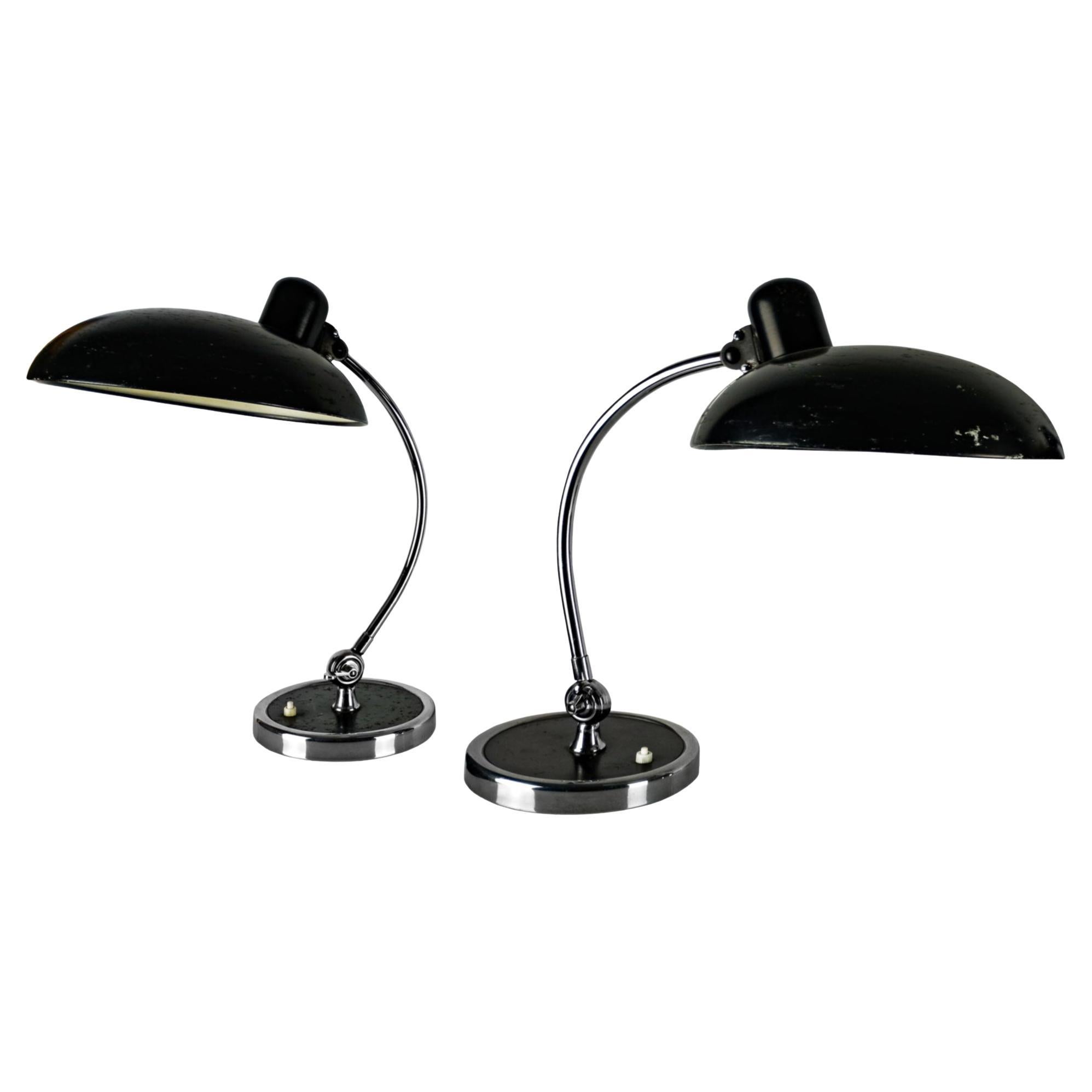 Pair of desk lamps "President 6631" by Christian Dell – Germany 1930