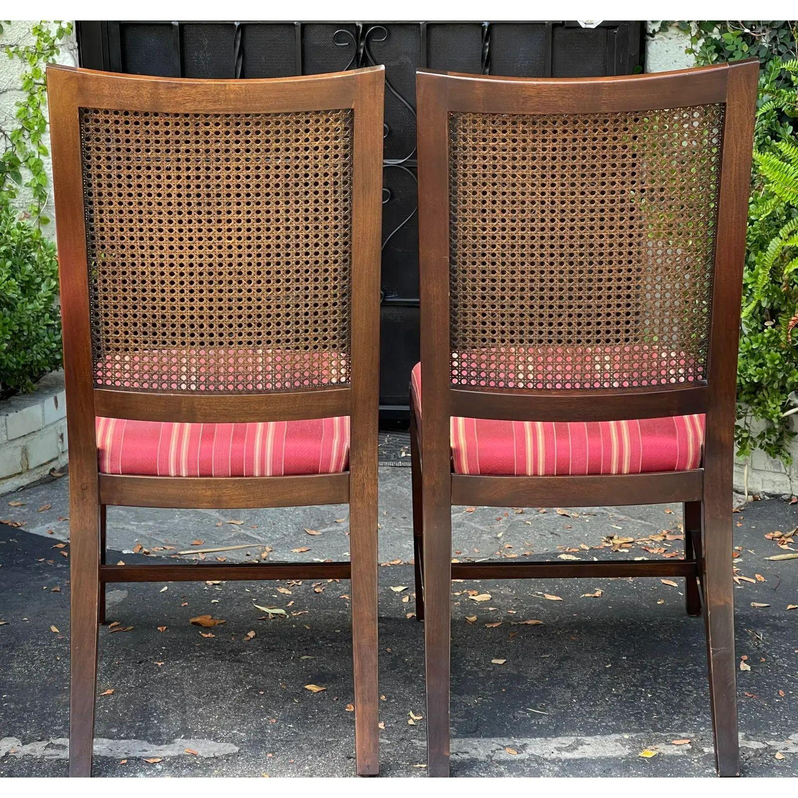 Dessin Fournir Regency style mahogany cane back dining chairs - a pair.
Additional information:
Materials: Caning, mahogany
Please note that this item contains materials that are legally subject to a special export process that may extend the