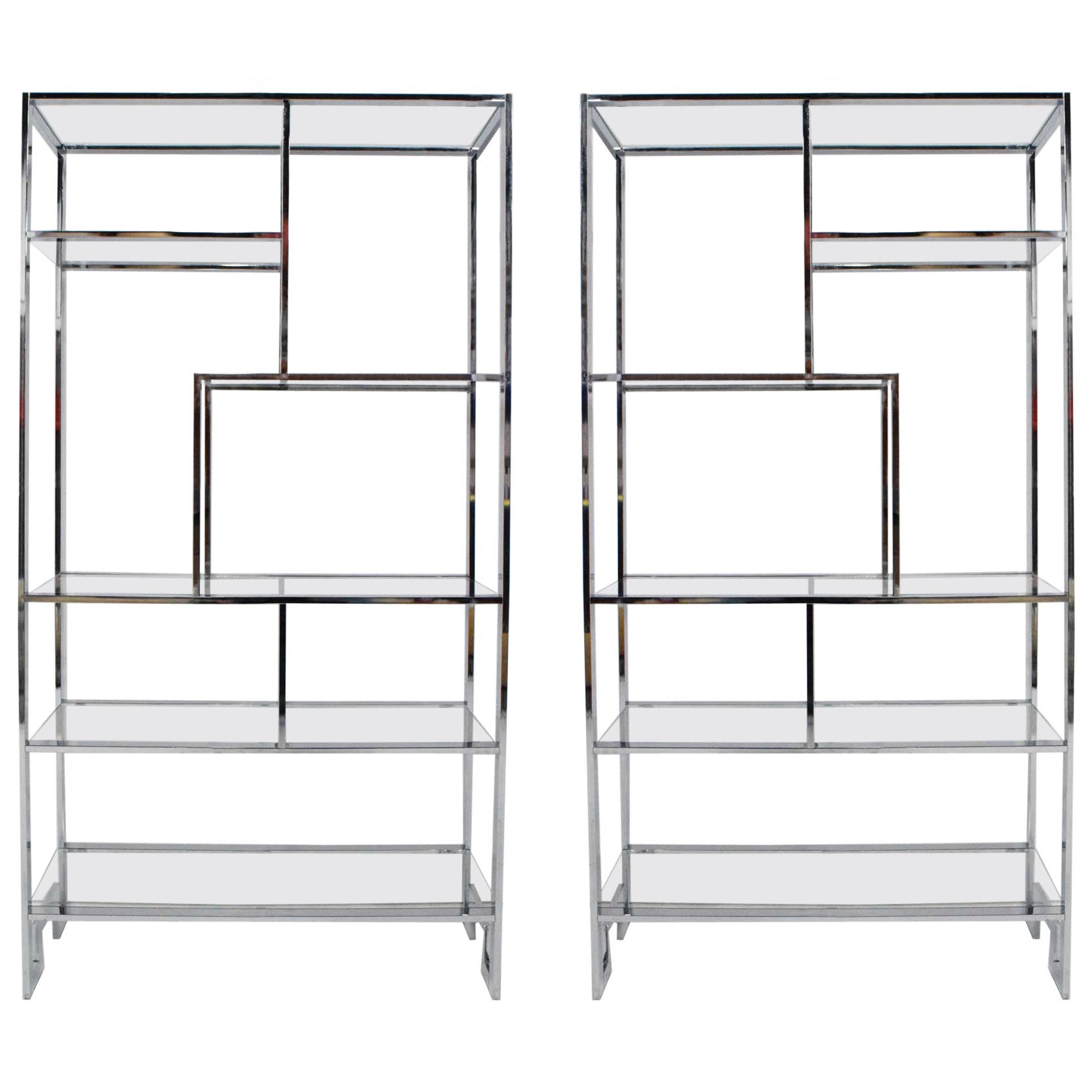 Coppia di sedie da giardino in vetro e cromo DIA in vendita