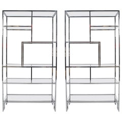 Coppia di sedie da giardino in vetro e cromo DIA