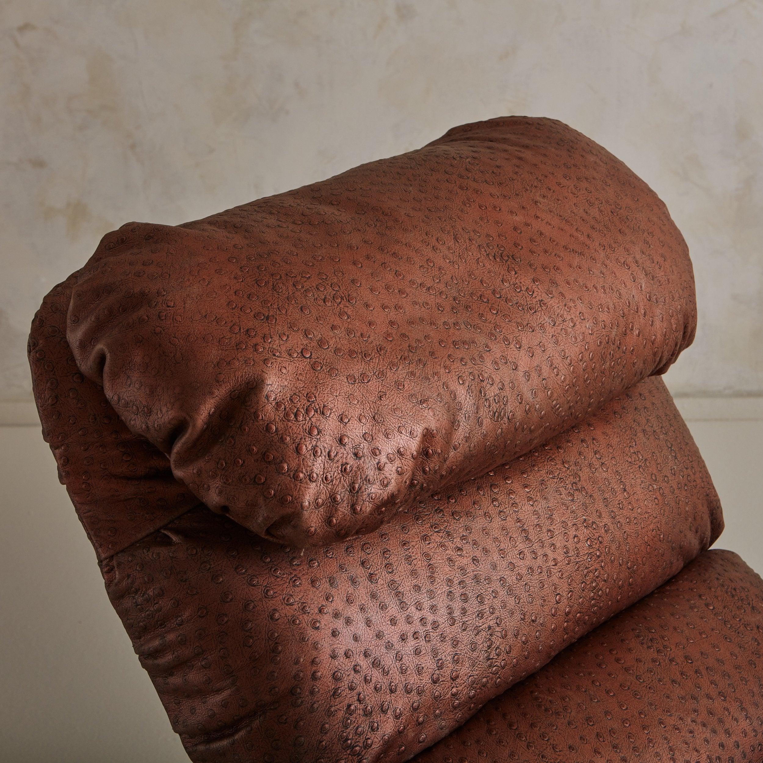Pair of Dia Lounge Chairs with Ottoman in Robert Allen Leather, 20th Century 11