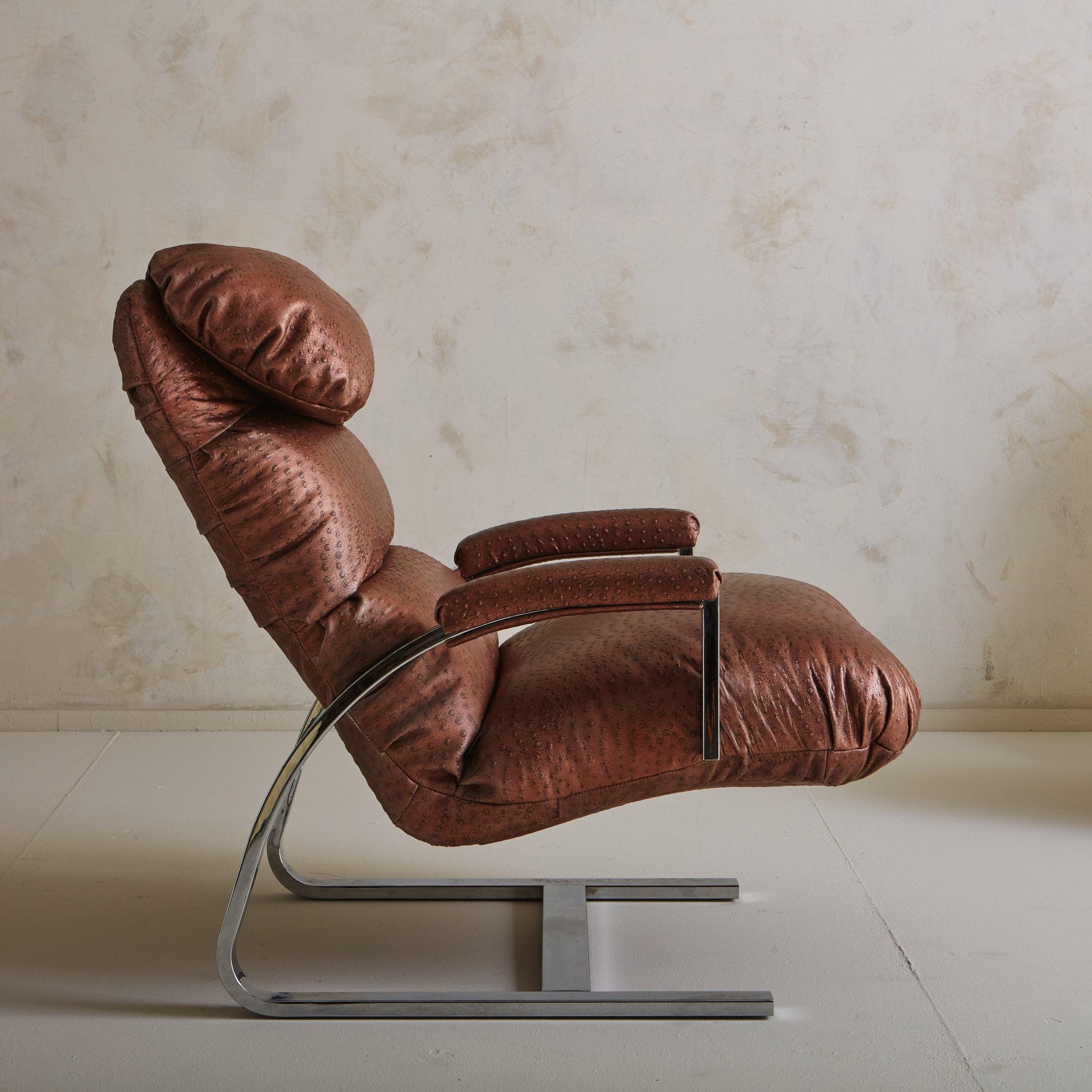 Pair of Dia Lounge Chairs with Ottoman in Robert Allen Leather, 20th Century 13