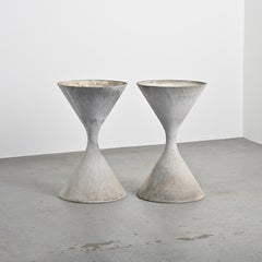 Paar "Diabolo"-Pflanzgefäße, Willy Guhl, Eternit, um 1950