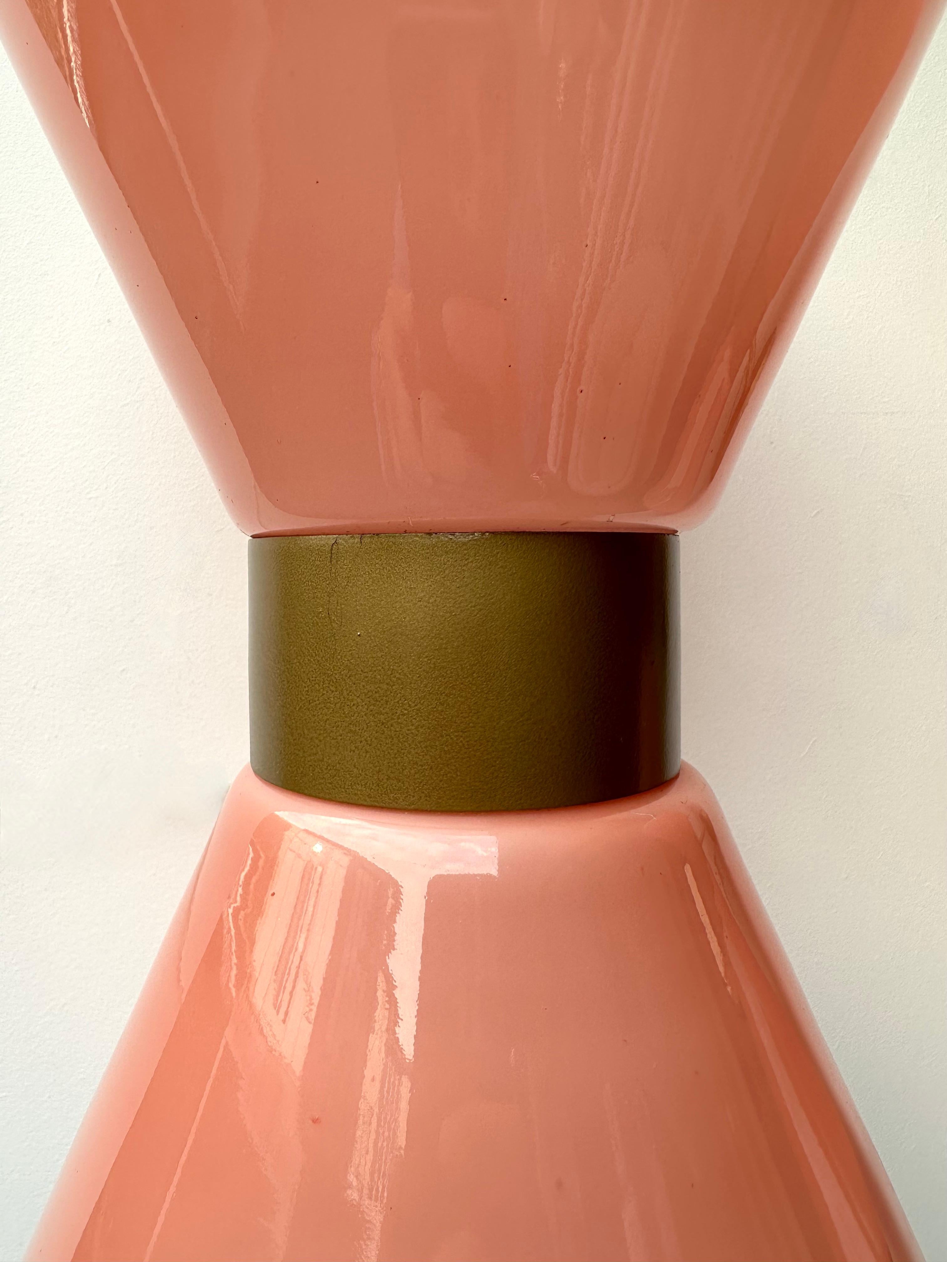Pair of Diabolo Sconces Pink Murano Glass. Italy For Sale 3