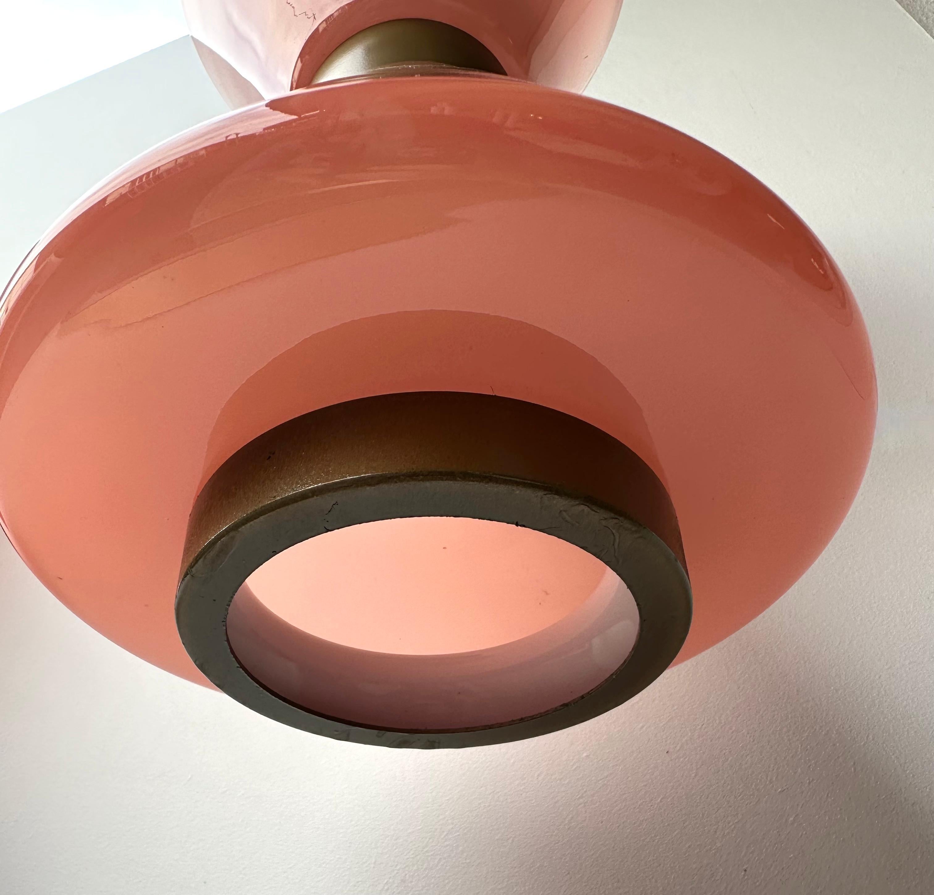 Pair of Diabolo Sconces Pink Murano Glass. Italy For Sale 1