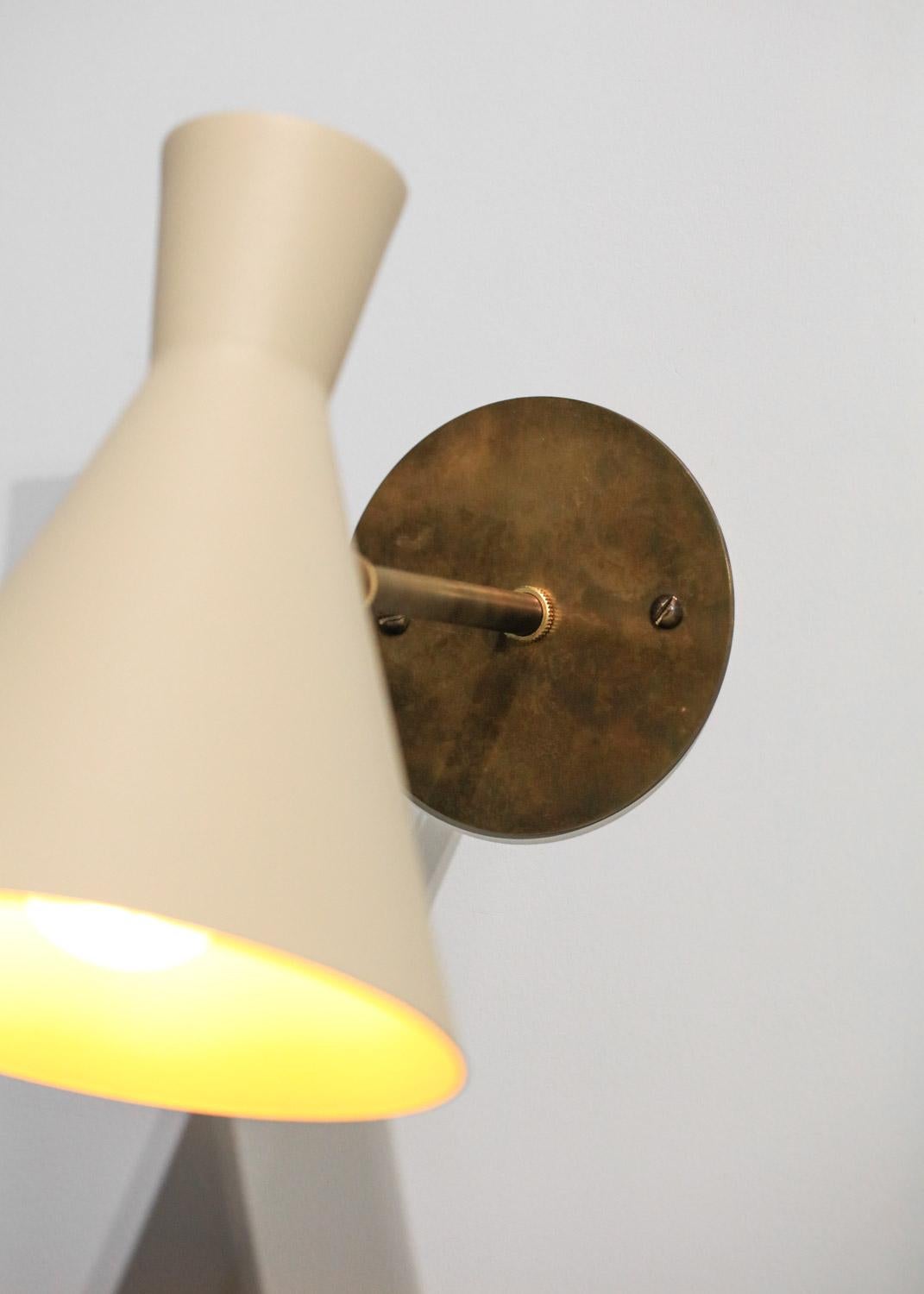 Pair of Diabolos modern brass and lacquered metal sconces  For Sale 5
