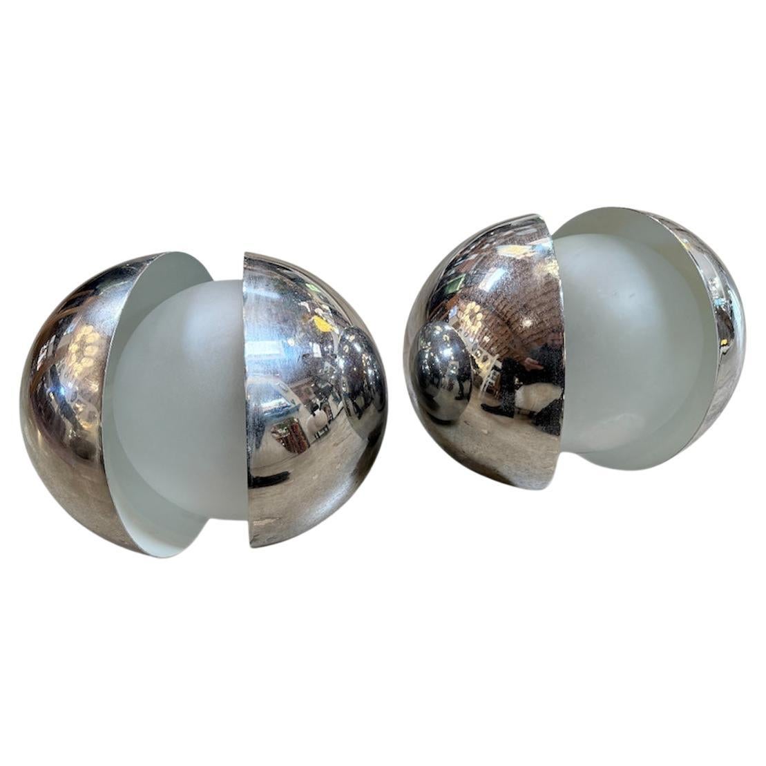 Pair of “Diaframma” Sconces by Fontana Arte, Italy, 1960s