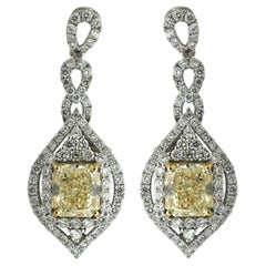 Pair of Diamond and Diamond Earrings