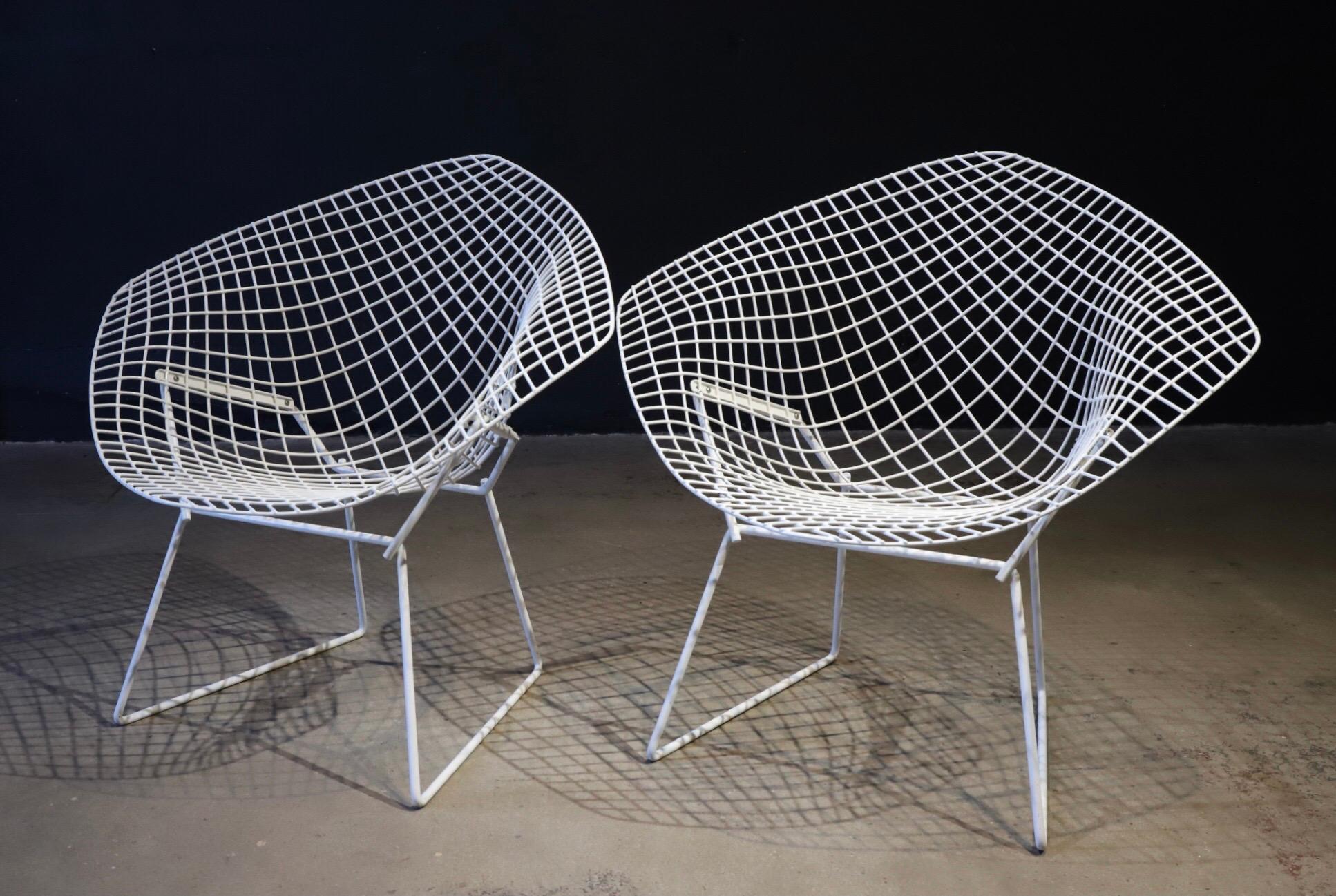 Mid-Century Modern Pair of Diamond Chairs by Harry Bertoia for Knoll