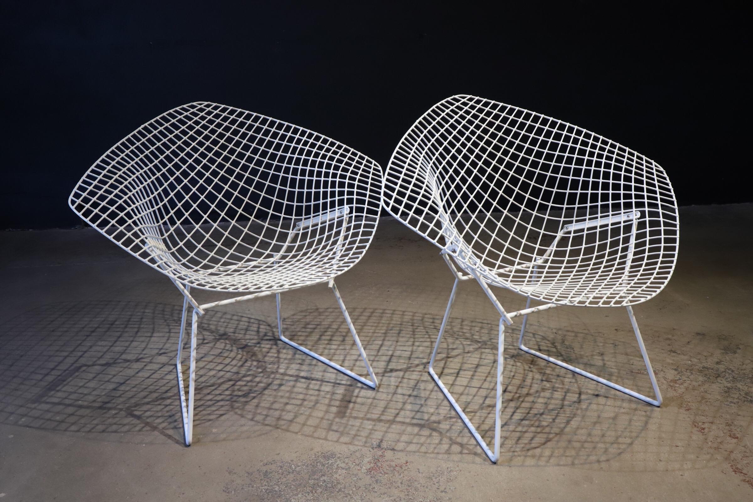 Metal Pair of Diamond Chairs by Harry Bertoia for Knoll