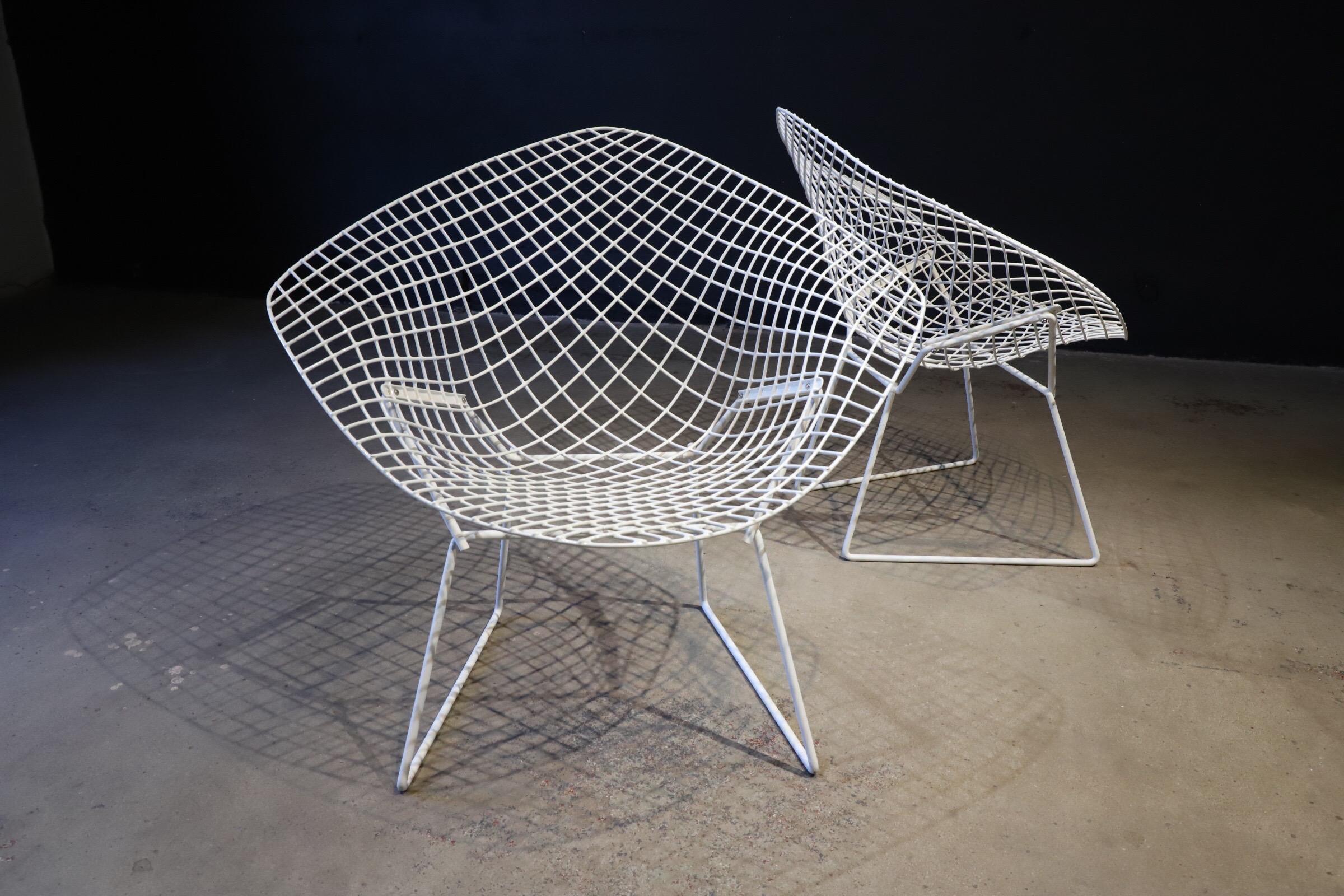 North American Pair of Diamond Chairs by Harry Bertoia
