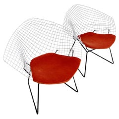 Vintage PAIR of Diamond Chairs by Harry BERTOIA, KNOLL INTERNATIONAL