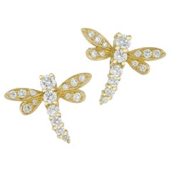Pair of Diamond Dragonfly Earrings