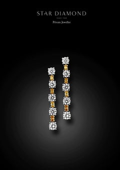 Pair of Diamond Earrings Set in 18K White Gold