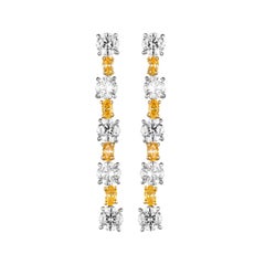 Pair of Diamond Earrings Set in 18K White Gold