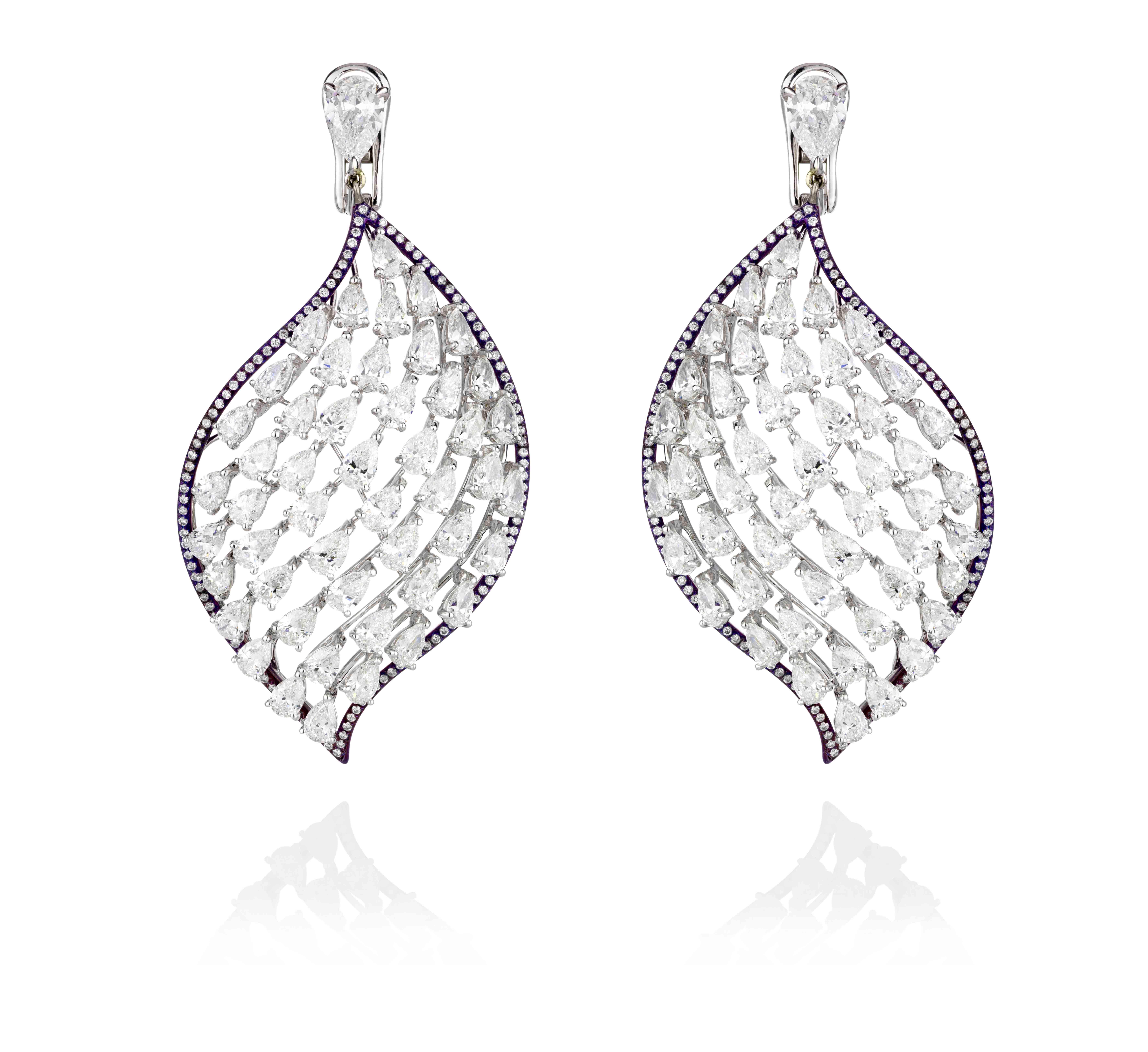 Pava Crystal Ball Cascade Necklace and Earring Set