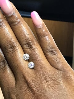 Pair of Diamond Earrings Total Weight 2.43 Carat GIA D / VS 1 and D / VS 2