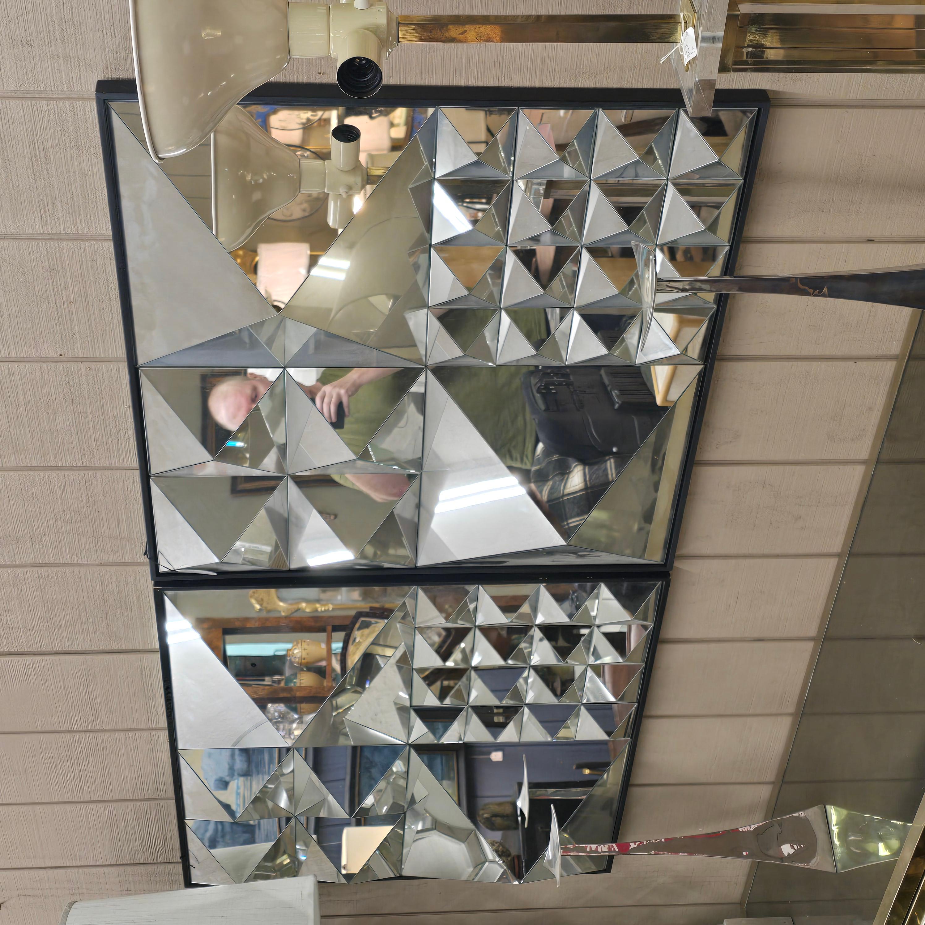 Paire de miroirs en diamants de Verner Panton en vente 1