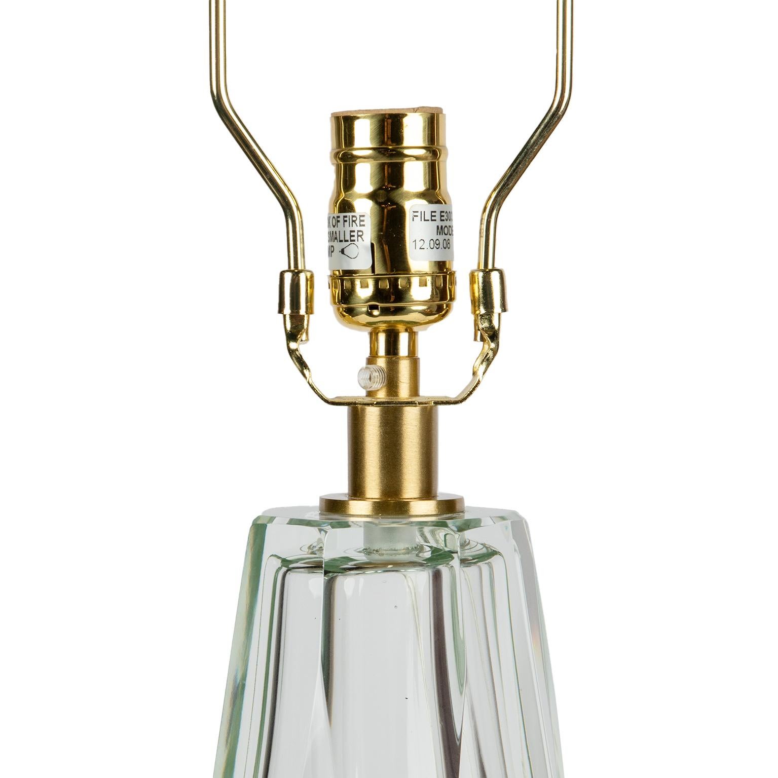 Paire de lampes de bureau en verre de Murano avec diamants par Baker Furniture, Thomas Pheasant. Bon état - En vente à Toronto, ON