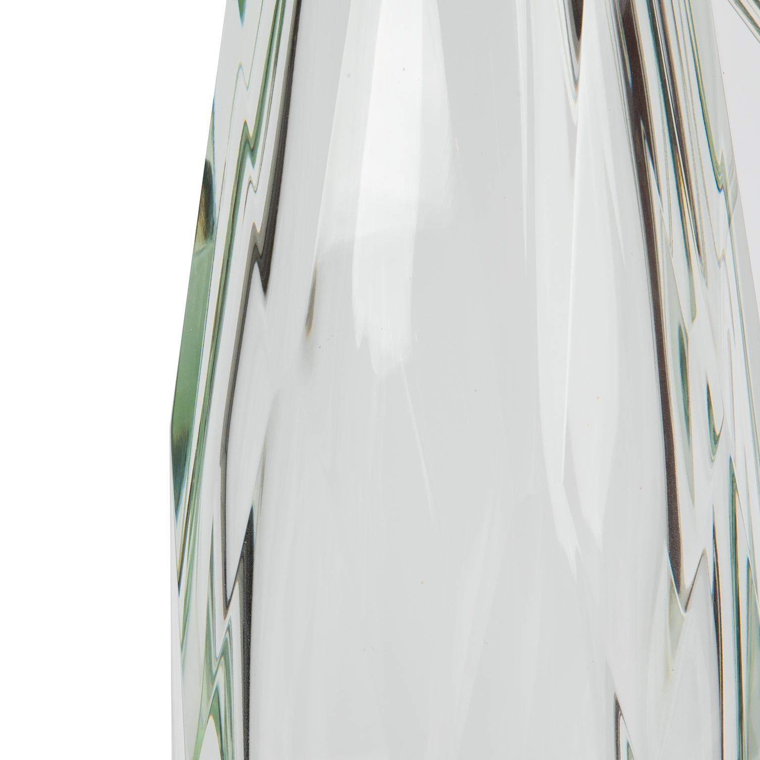 Verre d'art Paire de lampes de bureau en verre de Murano avec diamants par Baker Furniture, Thomas Pheasant. en vente