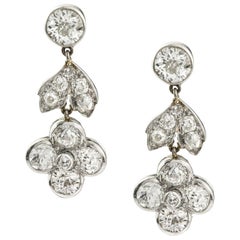 Pair of Diamond-Set Drop Earrings