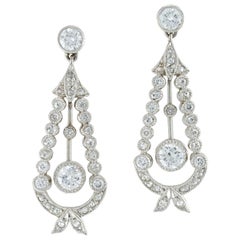 Pair of Diamond-Set Drop Earrings