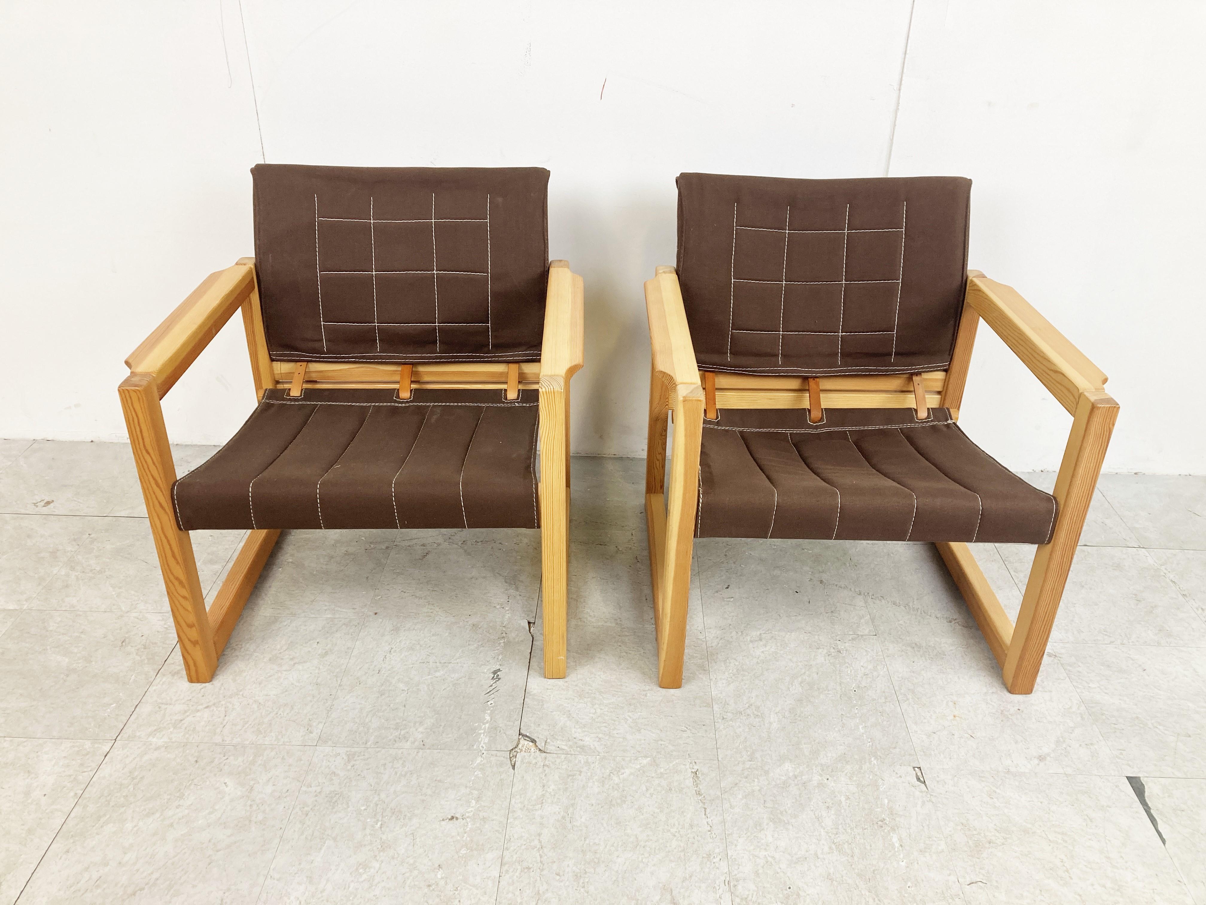 Scandinavian Modern Pair of Diana Armchairs Designed by Karin Mobring for Ikea, 1980s For Sale