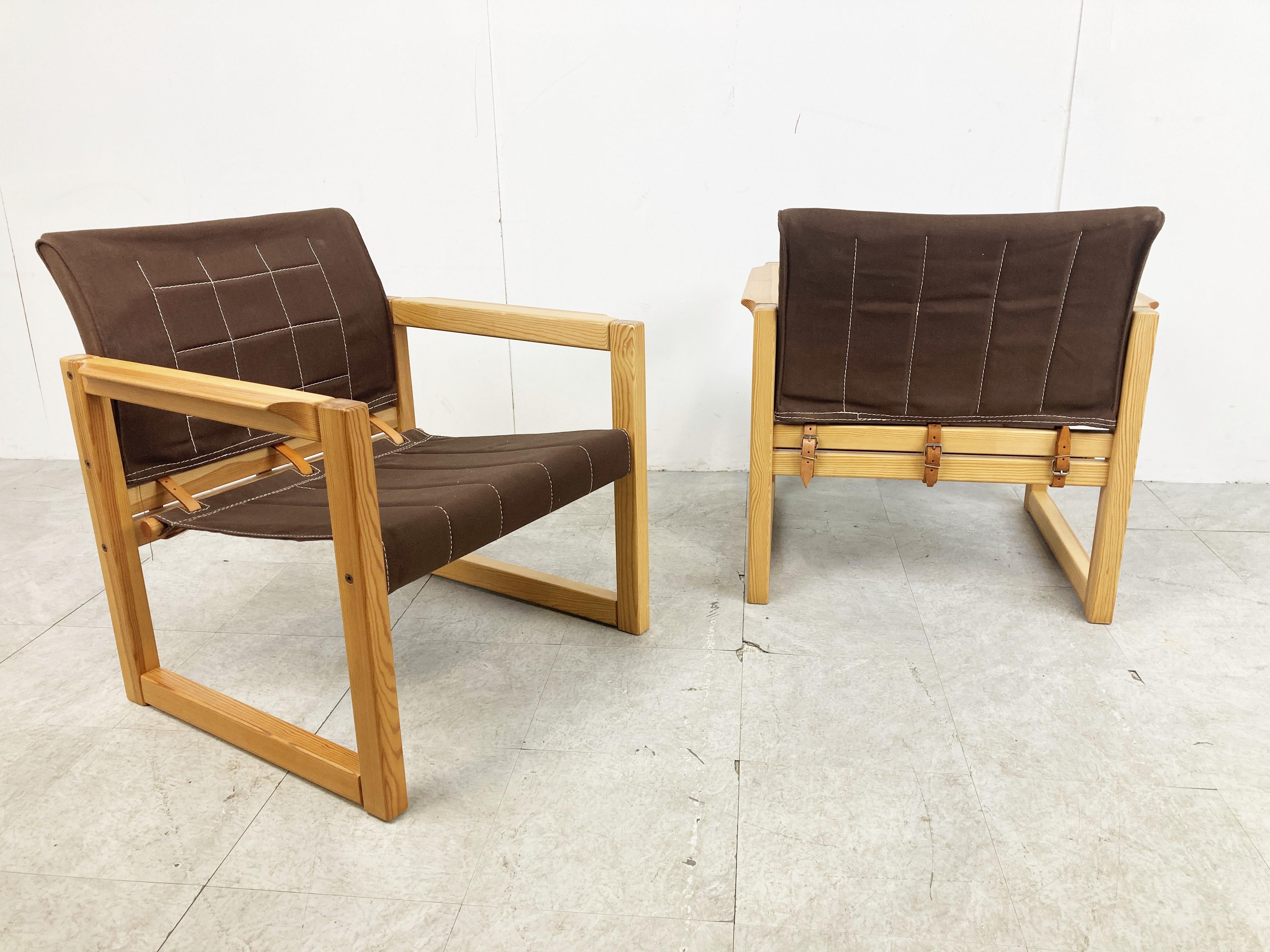 Fabric Pair of Diana Armchairs Designed by Karin Mobring for Ikea, 1980s For Sale