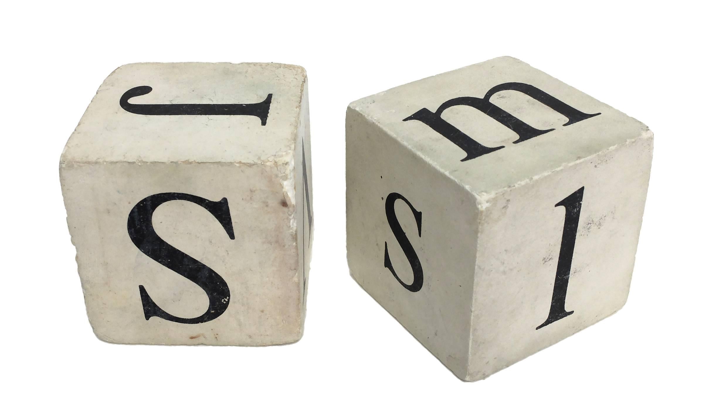 American Pair of Dice with Letters, USA, circa 1900