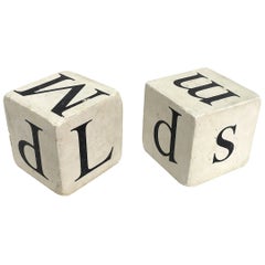 Pair of Dice with Letters, USA, circa 1900