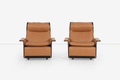 Pair of Dieter Rams for Vitsoe 620 High Back Lounge Chairs, Cognac Leather 1962