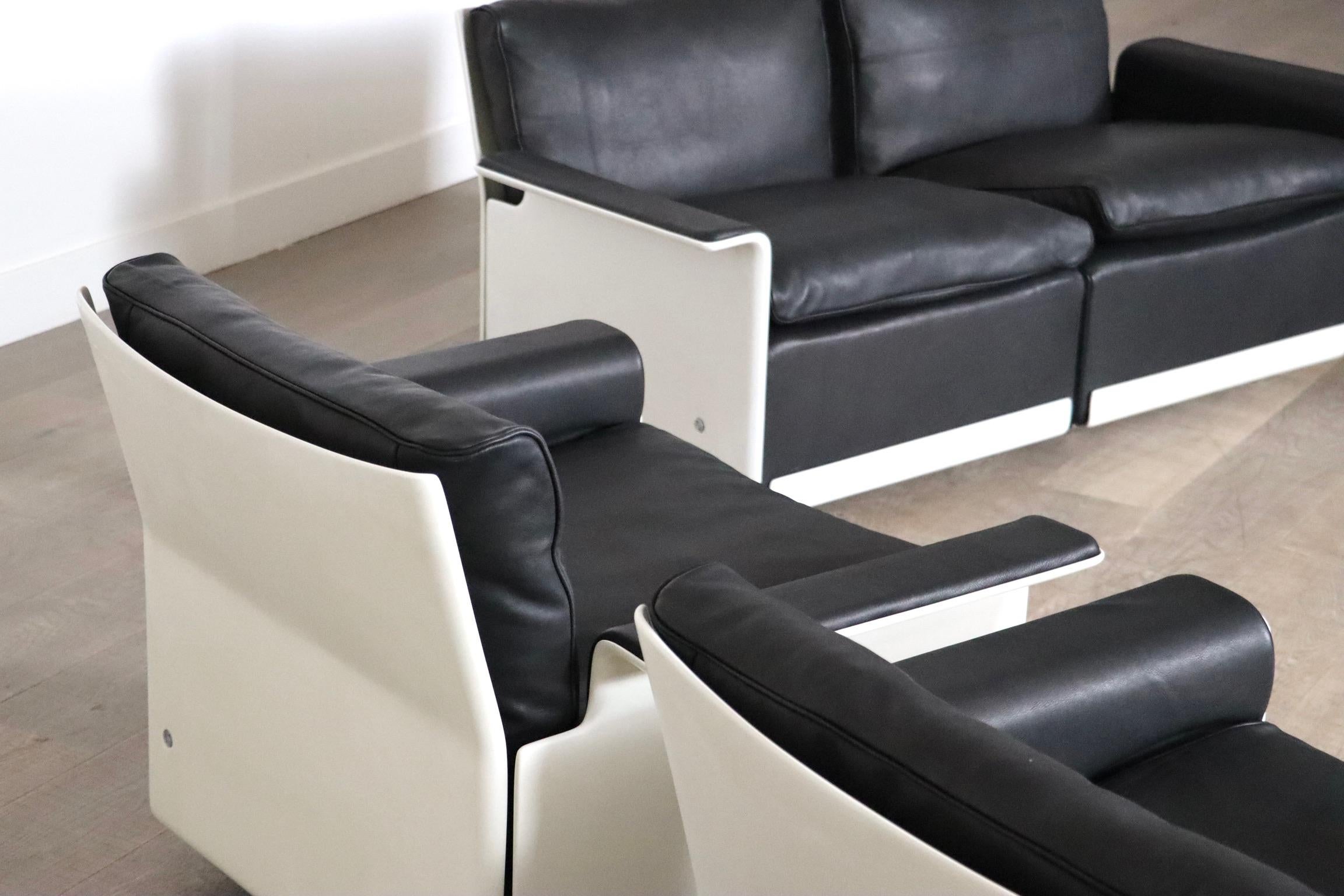 Paar Dieter Rams Modell 620 Sessel aus schwarzem Leder für Vitsoe, 1980er Jahre 8