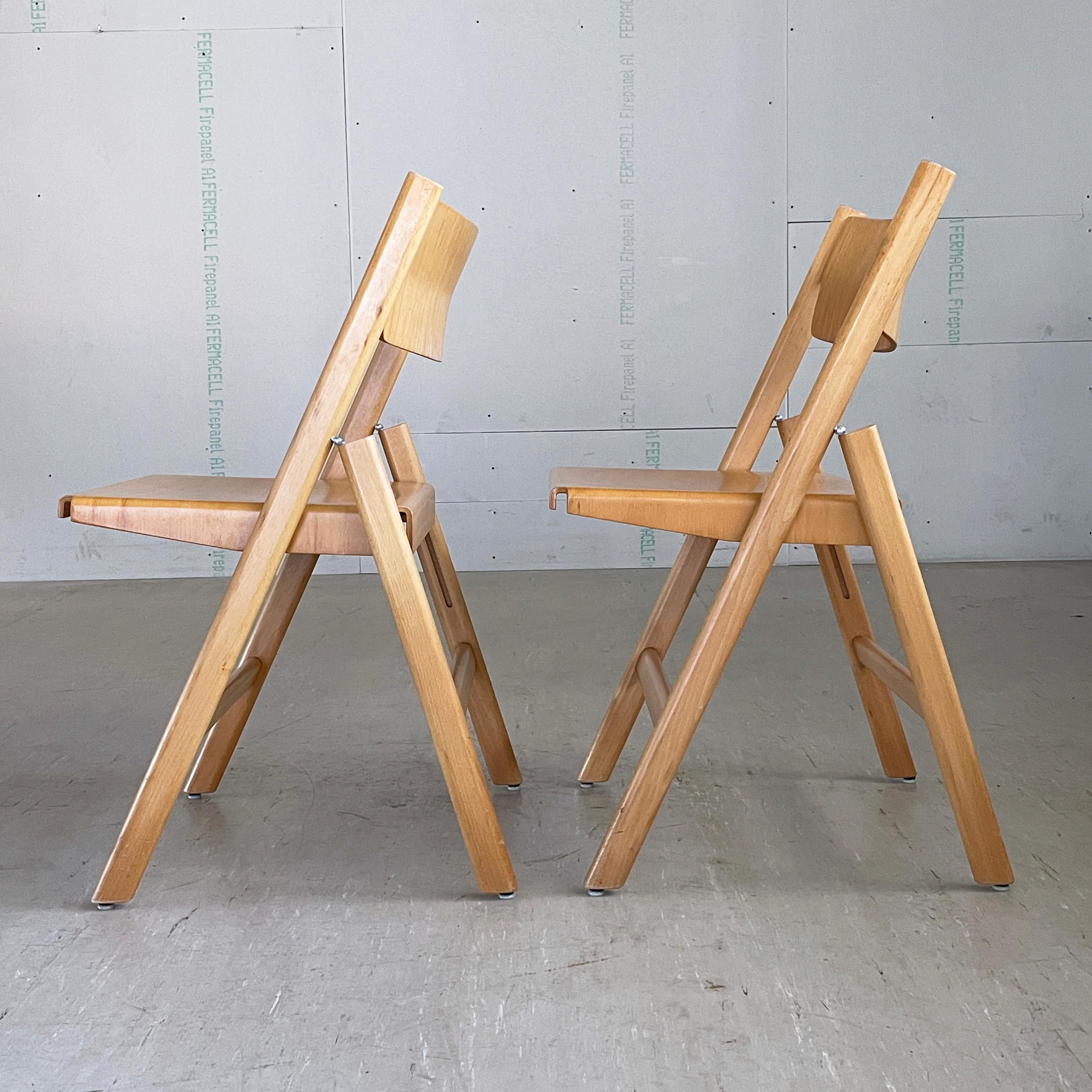 Pair of Dietiker & Co. Model 1901 FS Folding Chairs by Hans Eichenberger, 1966 For Sale 4